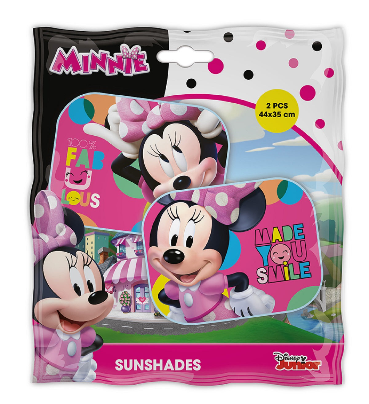 Disney Minnie Mouse Sonnenschutz für Kinder, einfache Befestigung mit Saugnapf