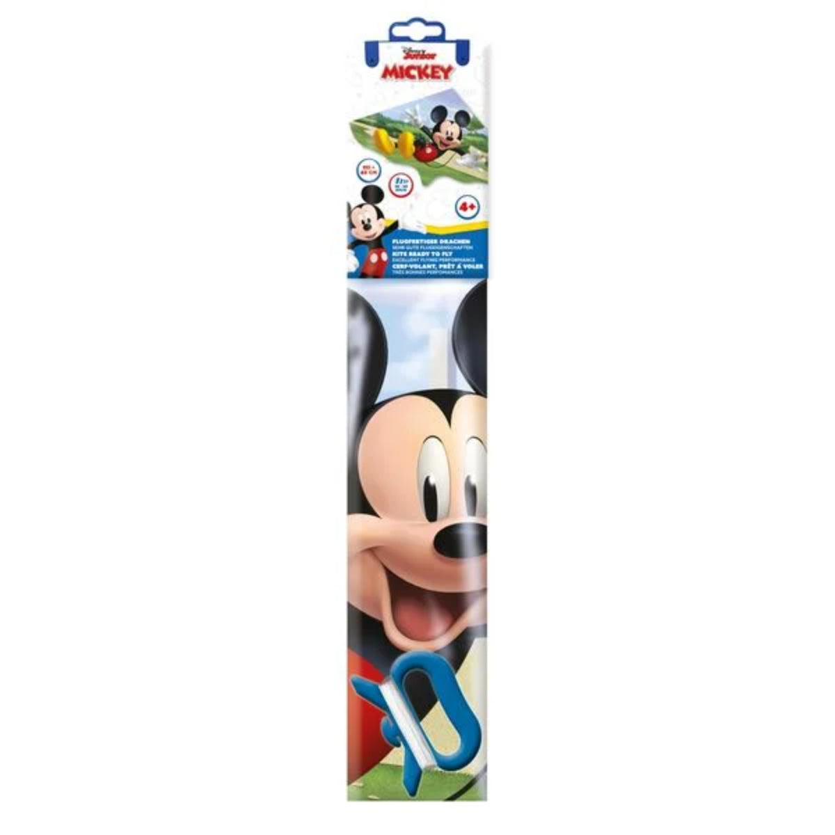 Disney Mickey Mouse Flugdrachen Kinderdrachen mit Wickelgriff Schnur und Anleitung
