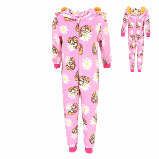 PAW Patrol Fleece Onesie Schlafoverall Jumpsuit Kinder Nachtwäsche mit Hoodie