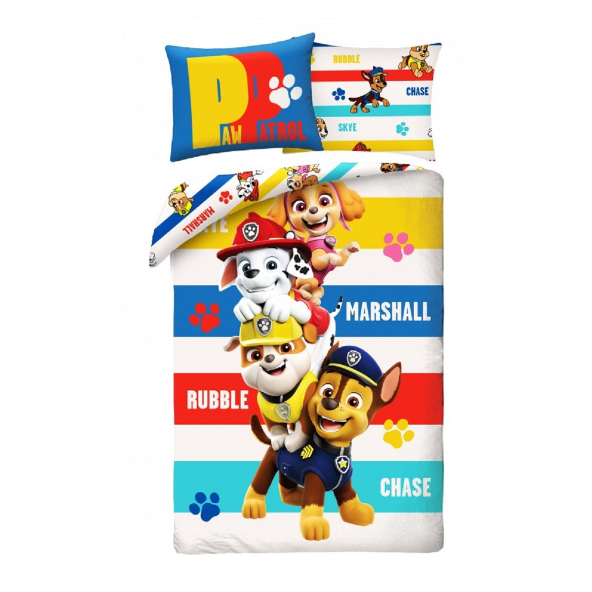 Paw Patrol Bettwäsche Set aus Baumwolle Bettdeckenbezug 140 × 200 cm mit 70 × 90 cm Kissenbezug