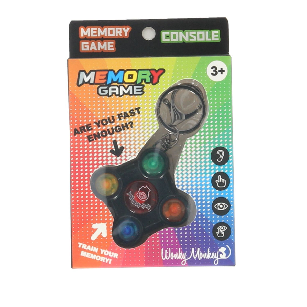 Jollity Works Mini Memory Game – Keychain Gedächtnisspiel Elektronisches Schlüsselanhänger-Spiel