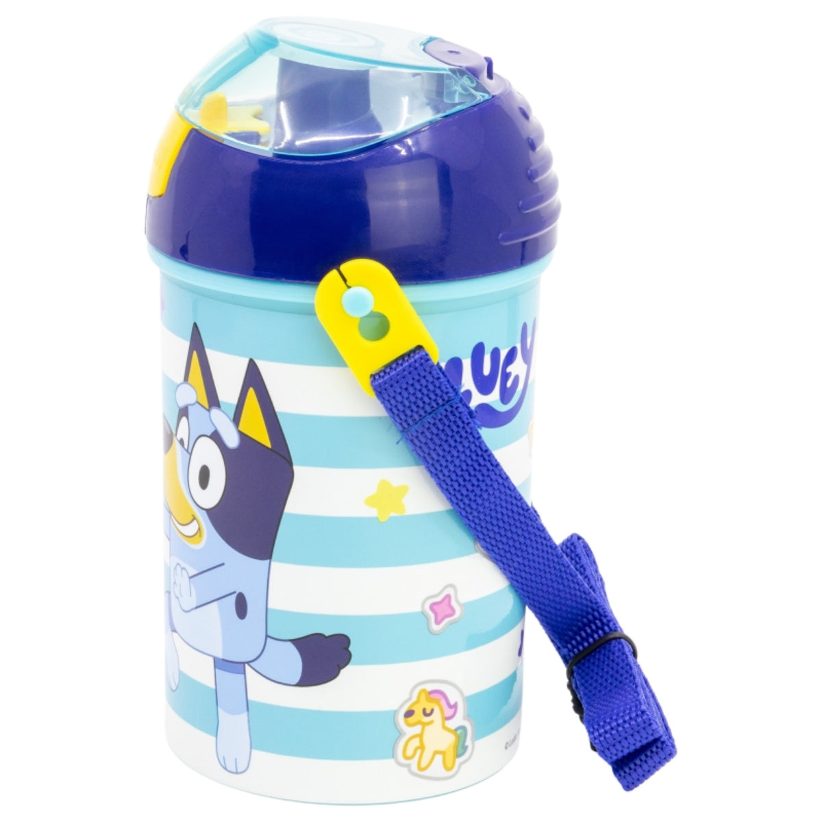 Bluey Wasserflasche 450 ml – Pop-Up Canteen mit Druckknopfverschluss