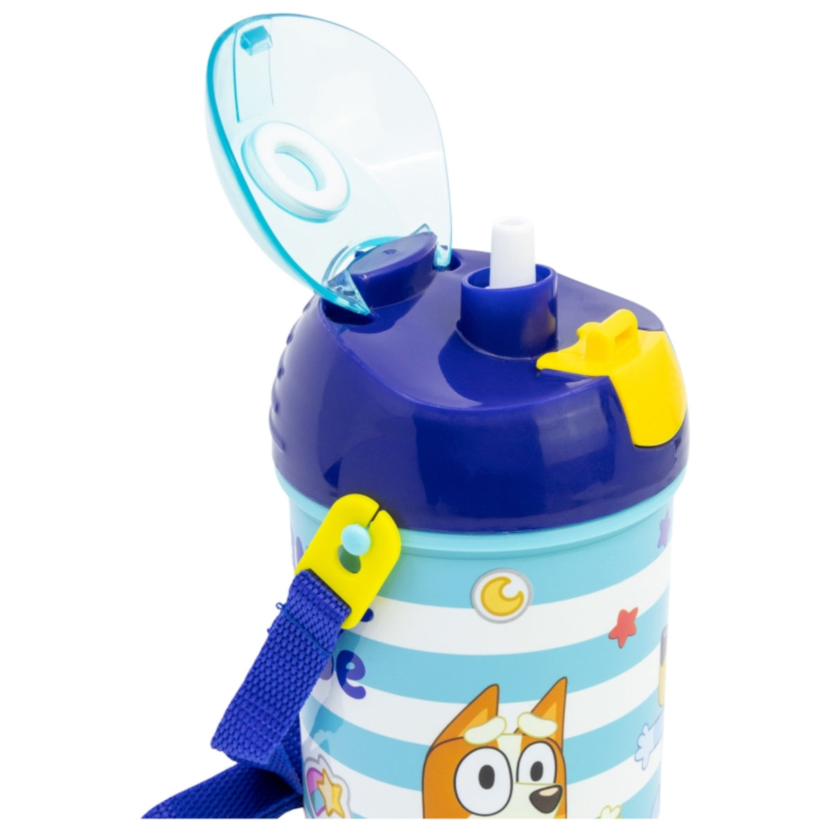 Bluey Wasserflasche 450 ml – Pop-Up Canteen mit Druckknopfverschluss