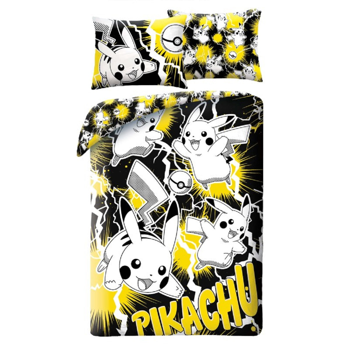 Pokemon Bettwäsche Set aus Mikrofaser Bettdeckenbezug 140 × 200 cm mit 70 × 90 cm Kissenbezug