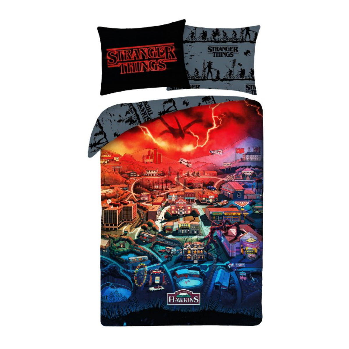 Stranger Things Bettwäsche Set 140 × 200 cm 70 × 90 cm Fan Bettbezug für Jugendzimmer und Schlafzimmer