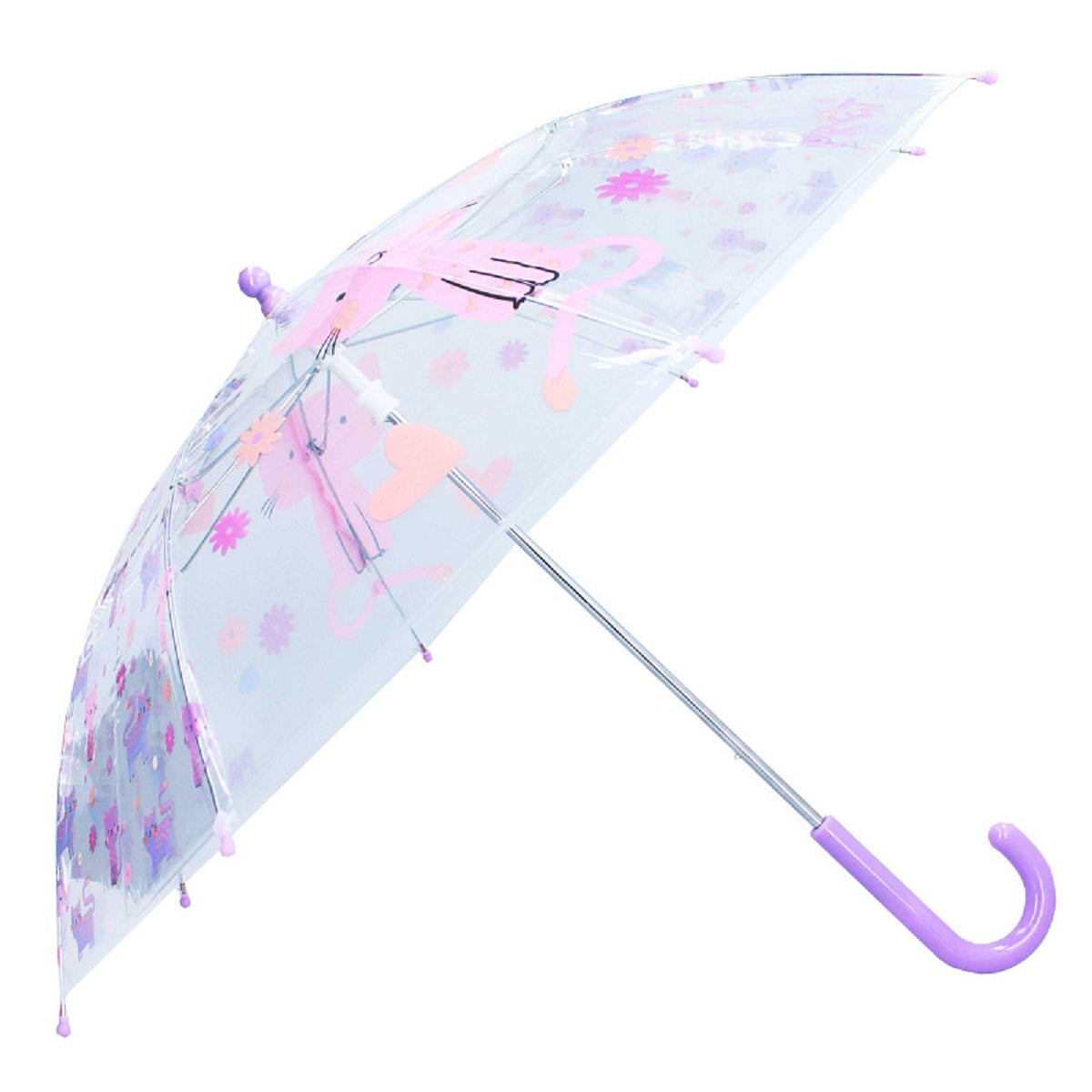 Prêt Kinder-Regenschirm ⌀ 71 cm Katze-Design, transparent & handlich