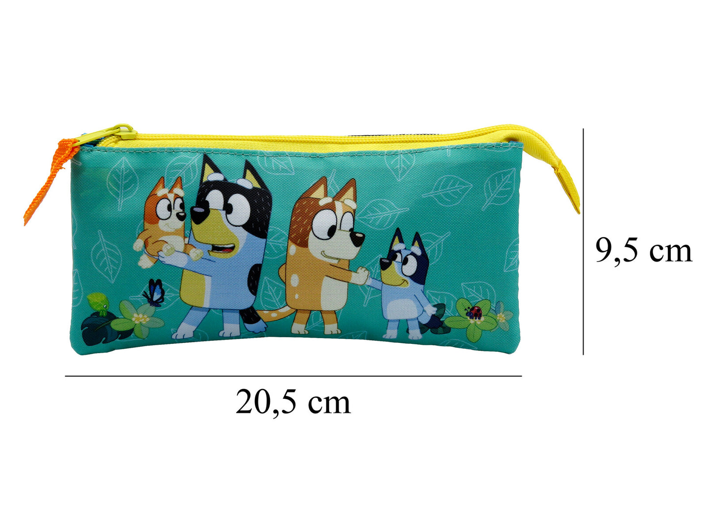 Bluey Dreifach Federmäppchen 3 Fächer Federmappe mit Reißverschluss