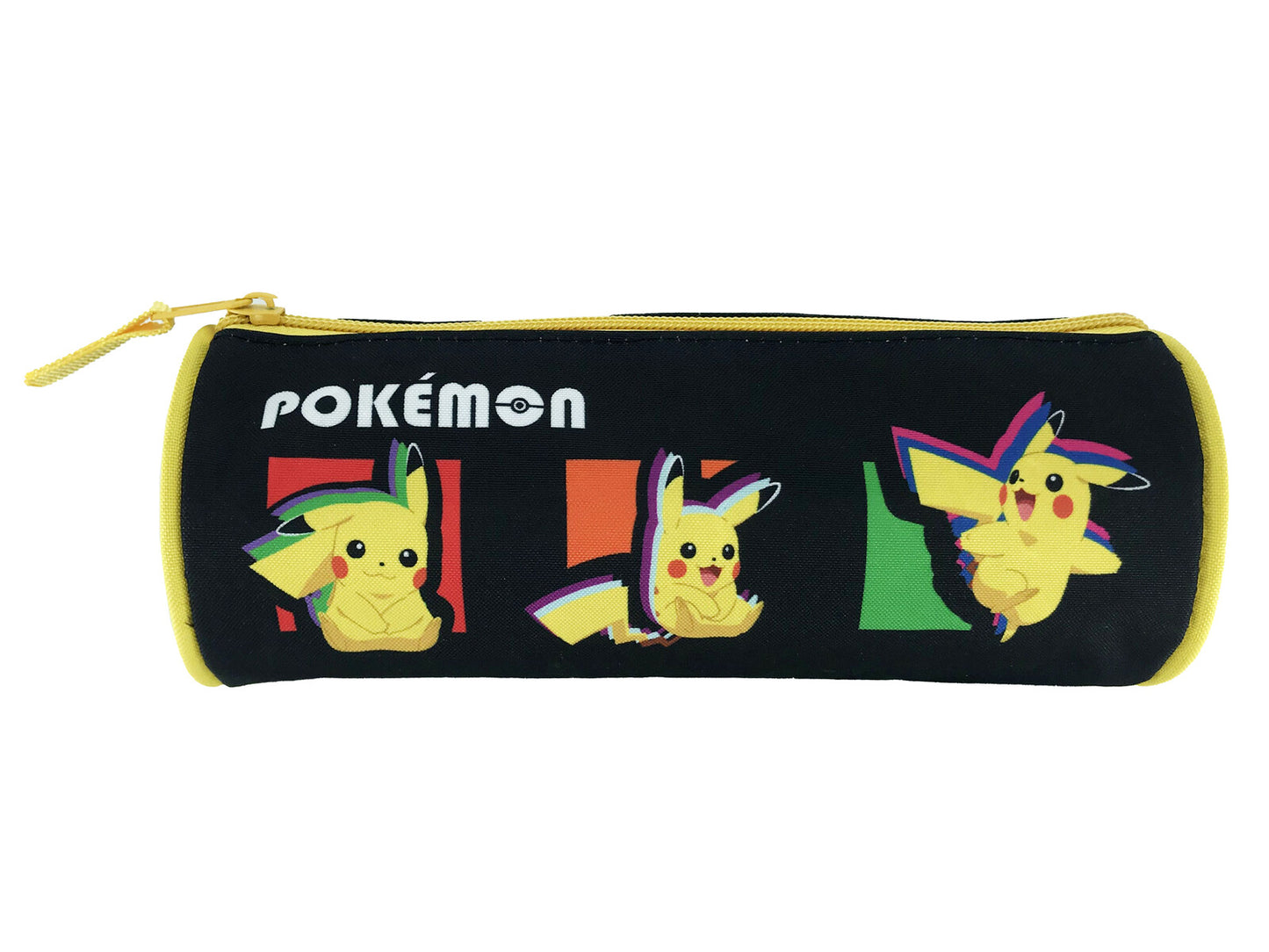 Pokemon Federmäppchen 23 × 8 × 8 cm rundes Mäppchen mit Reißverschluss für Schule und Büro