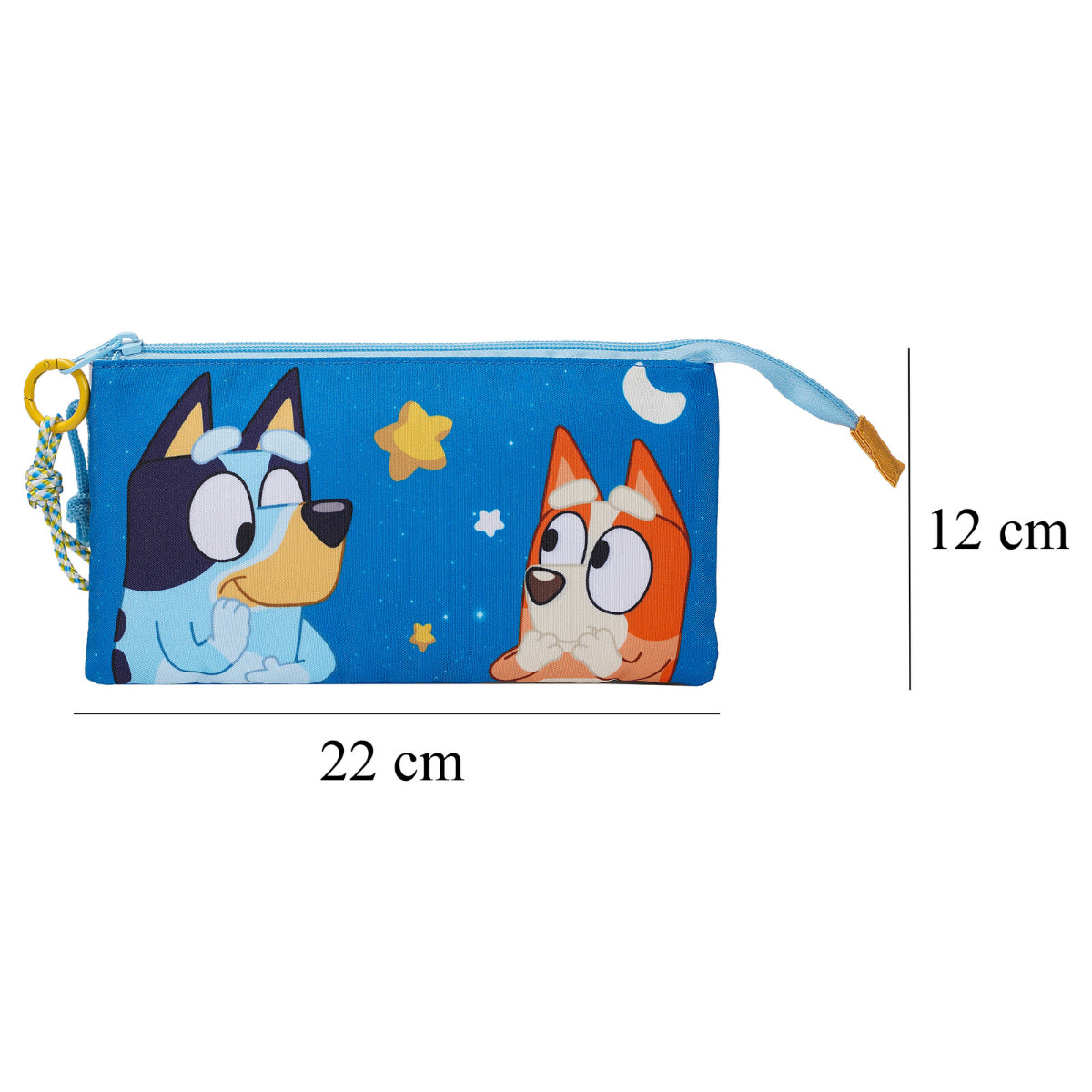 Bluey Dreifach Federmäppchen 3 Fächer Federmappe mit Reißverschluss