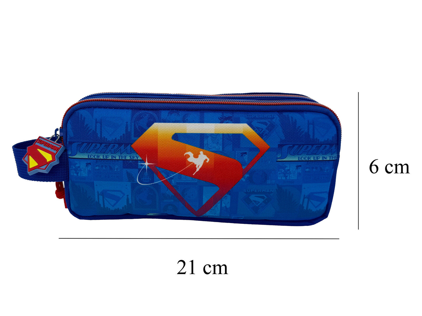 Superman Mäppchen Doppel Etui Federmäppchen für Schule und Alltag
