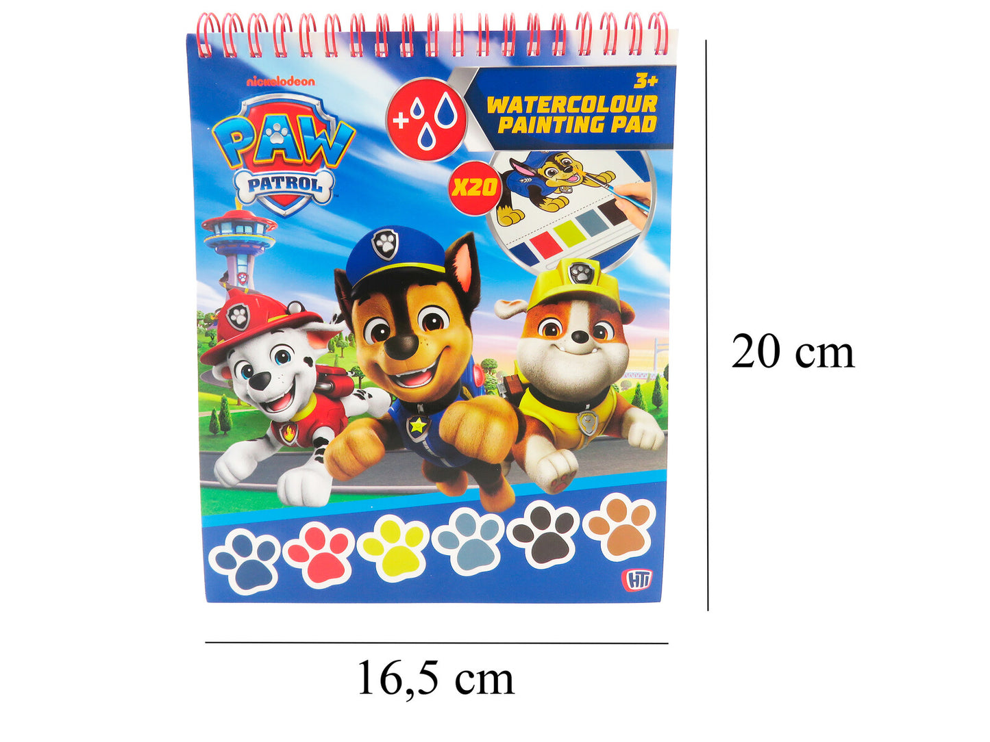 Paw Patrol Malblock mit Wasserfarben 20 Blatt Zeichenblock mit Pinsel