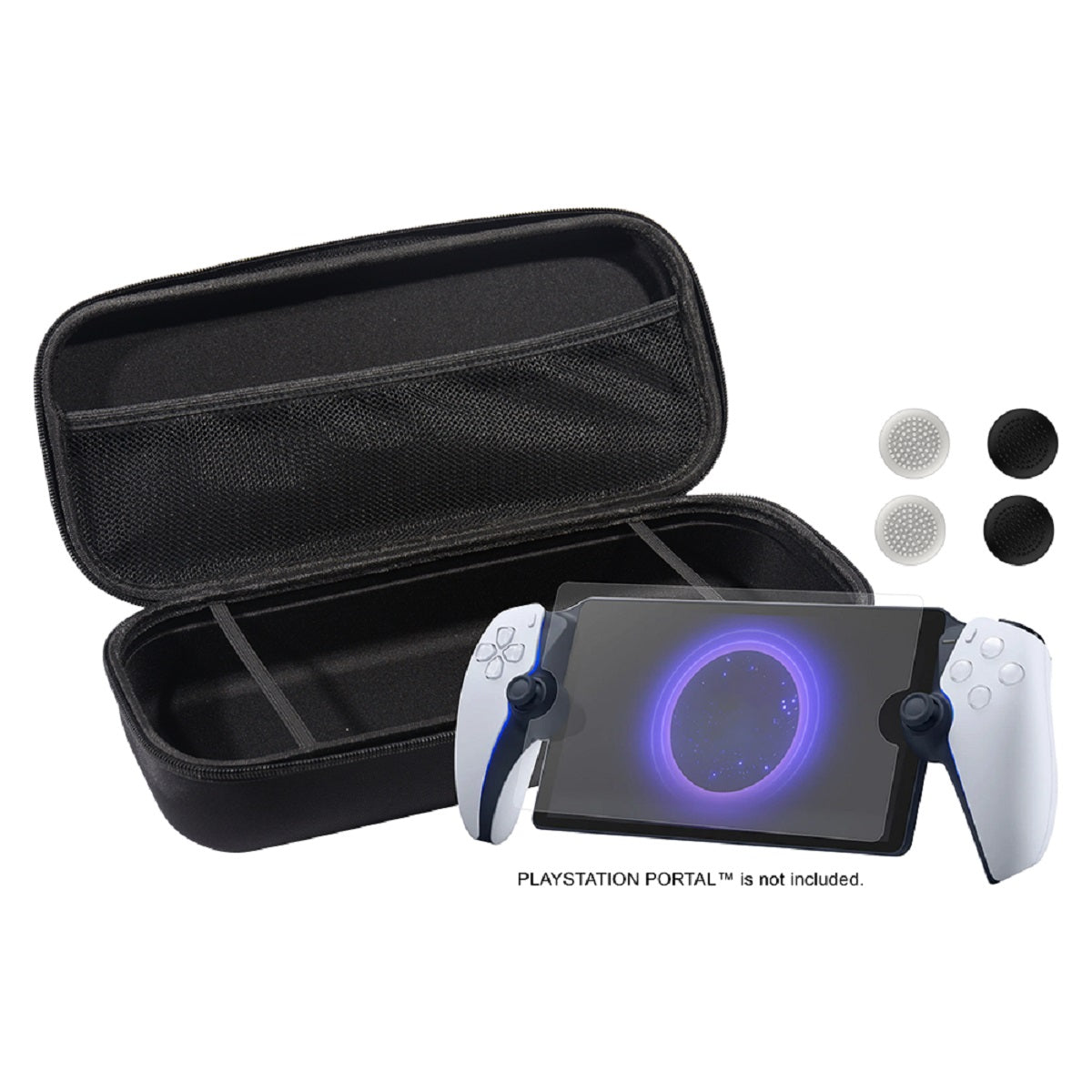 Qware Starter Kit – Schutz-Set mit Case, Schutzglas & Thumb Grips kompatibel mit PlayStation 5 Portal