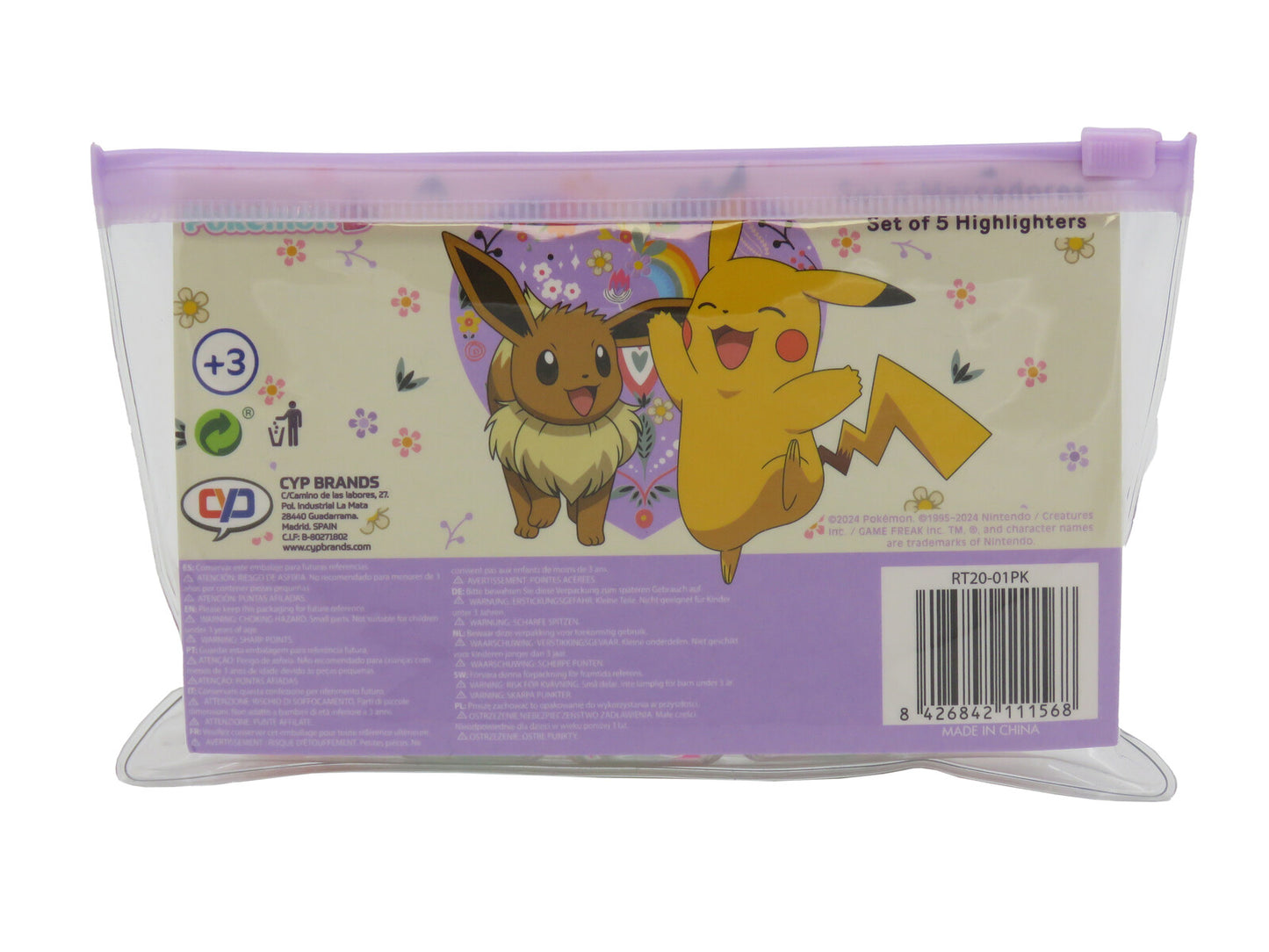 Pokémon Marker Set 5 teilig Textmarker in Nagellackform