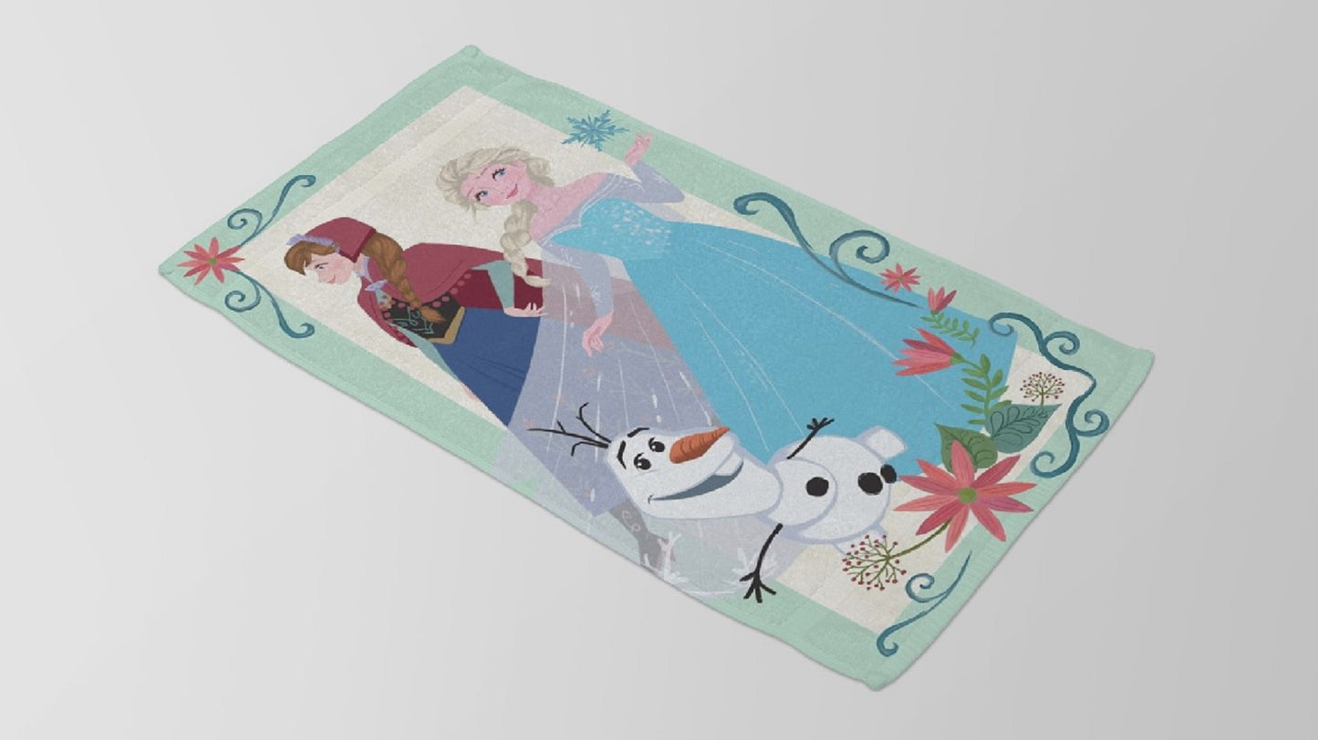 Disney Frozen Strandtuch 140x70 cm Weiches Handtuch mit Elsa & Anna Design