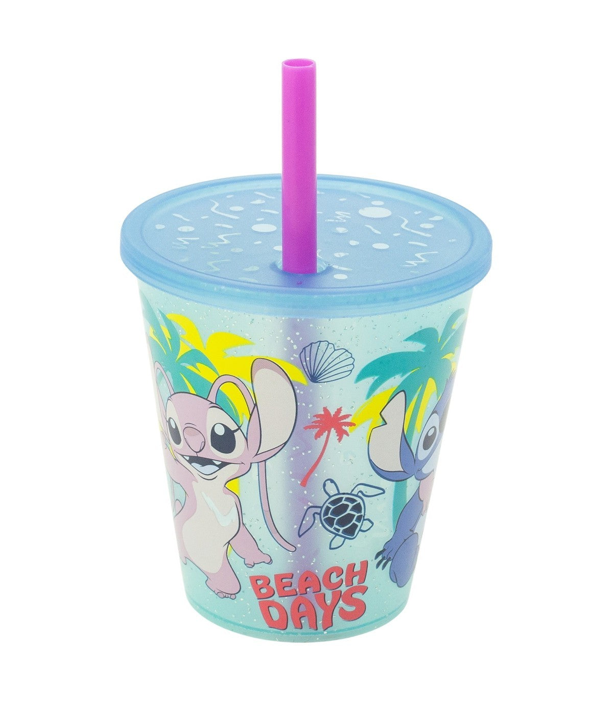 Disney Lilo & Stitch Kinder Becher Set 4 teilig 285 ml Becher mit Trinkhalm