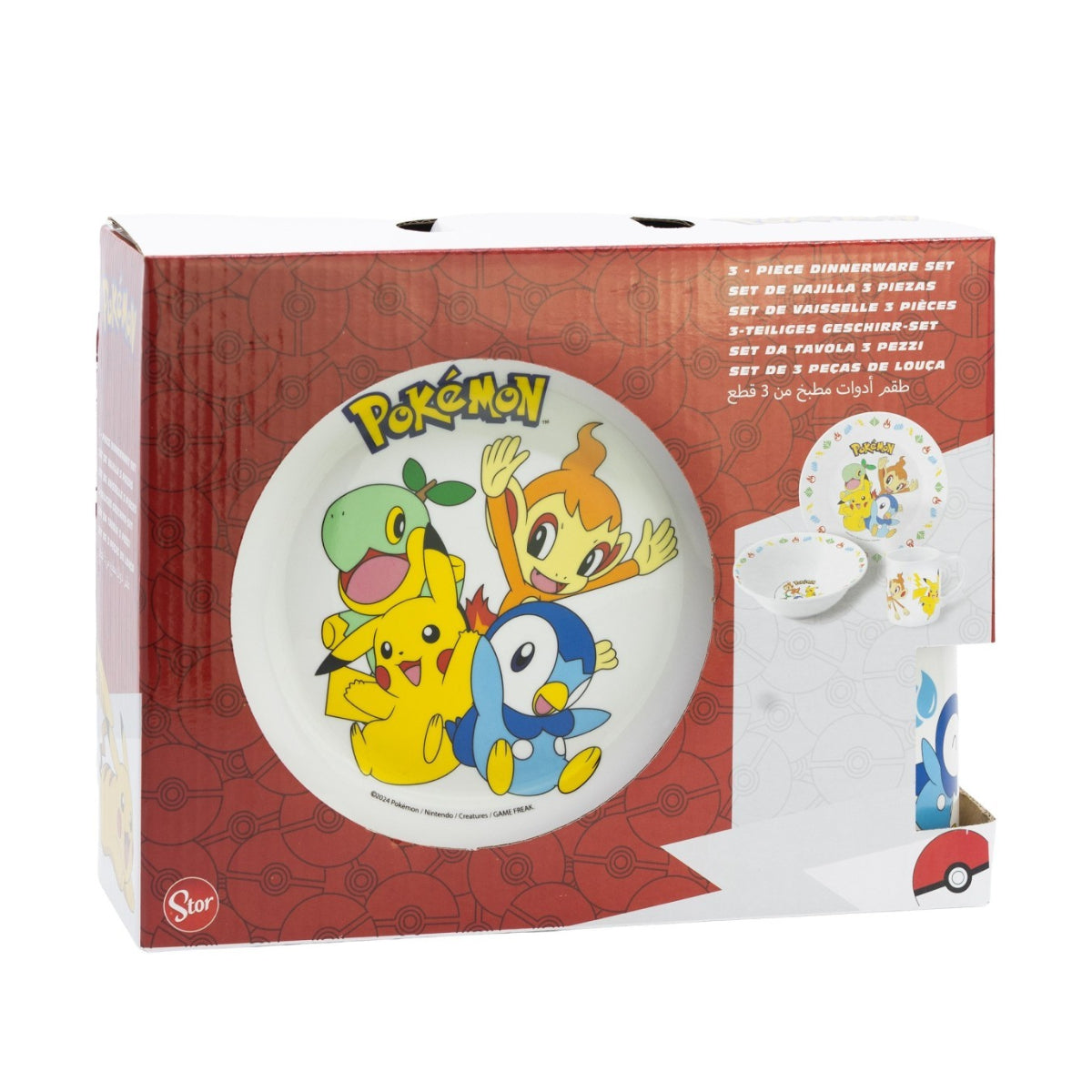 Pokémon Kinder Set Keramik Geschirr 3 teilig in Geschenkbox für Snack und Frühstück