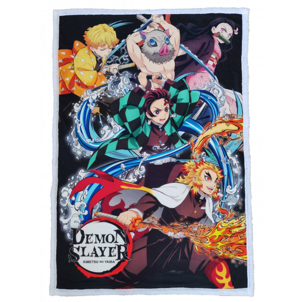 Demon Slayer Sherpa Decke 100 × 150 cm Mikrofaser Polyester Anime