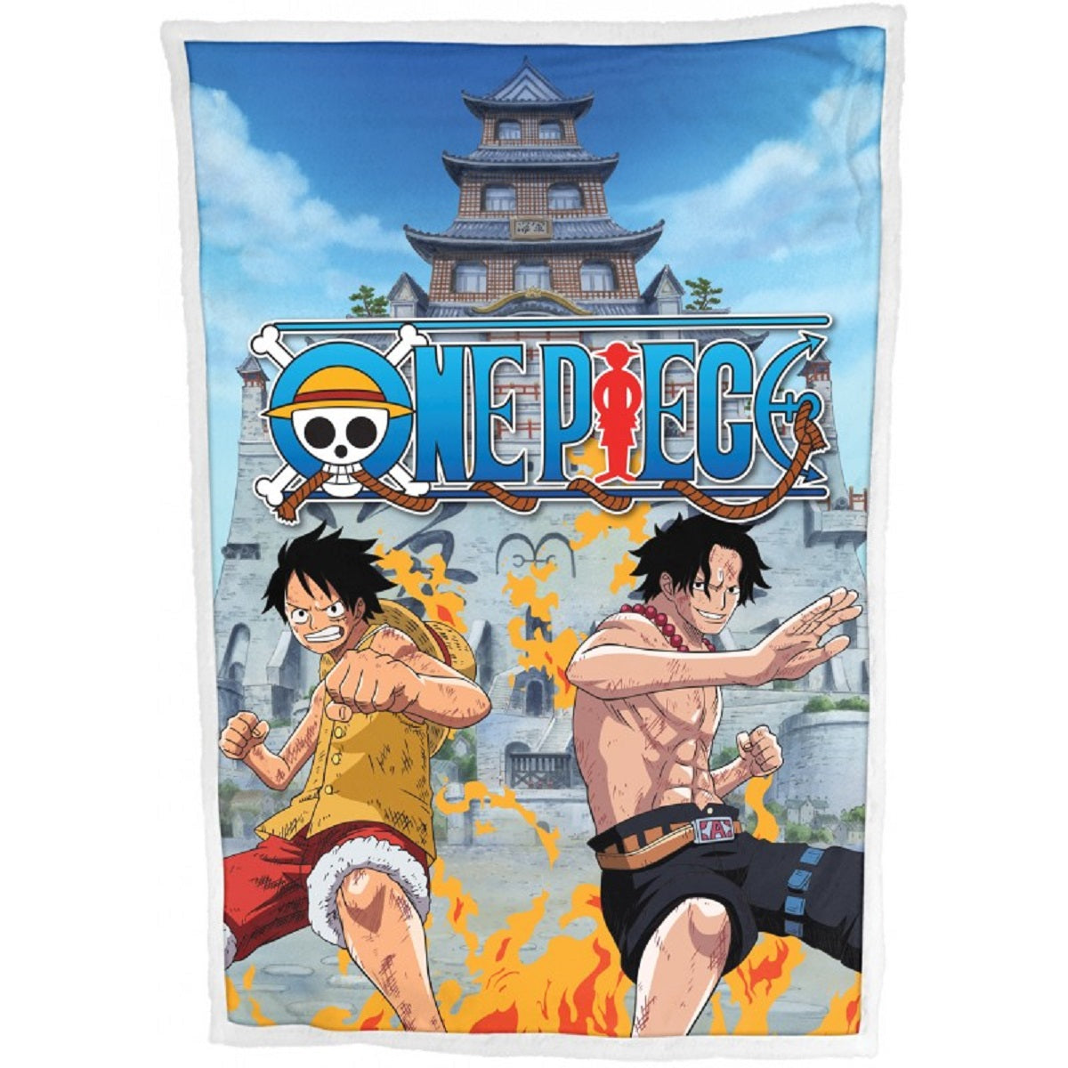 One Piece Sherpa Decke 100x150 cm Kuscheldecke weich Wohndecke