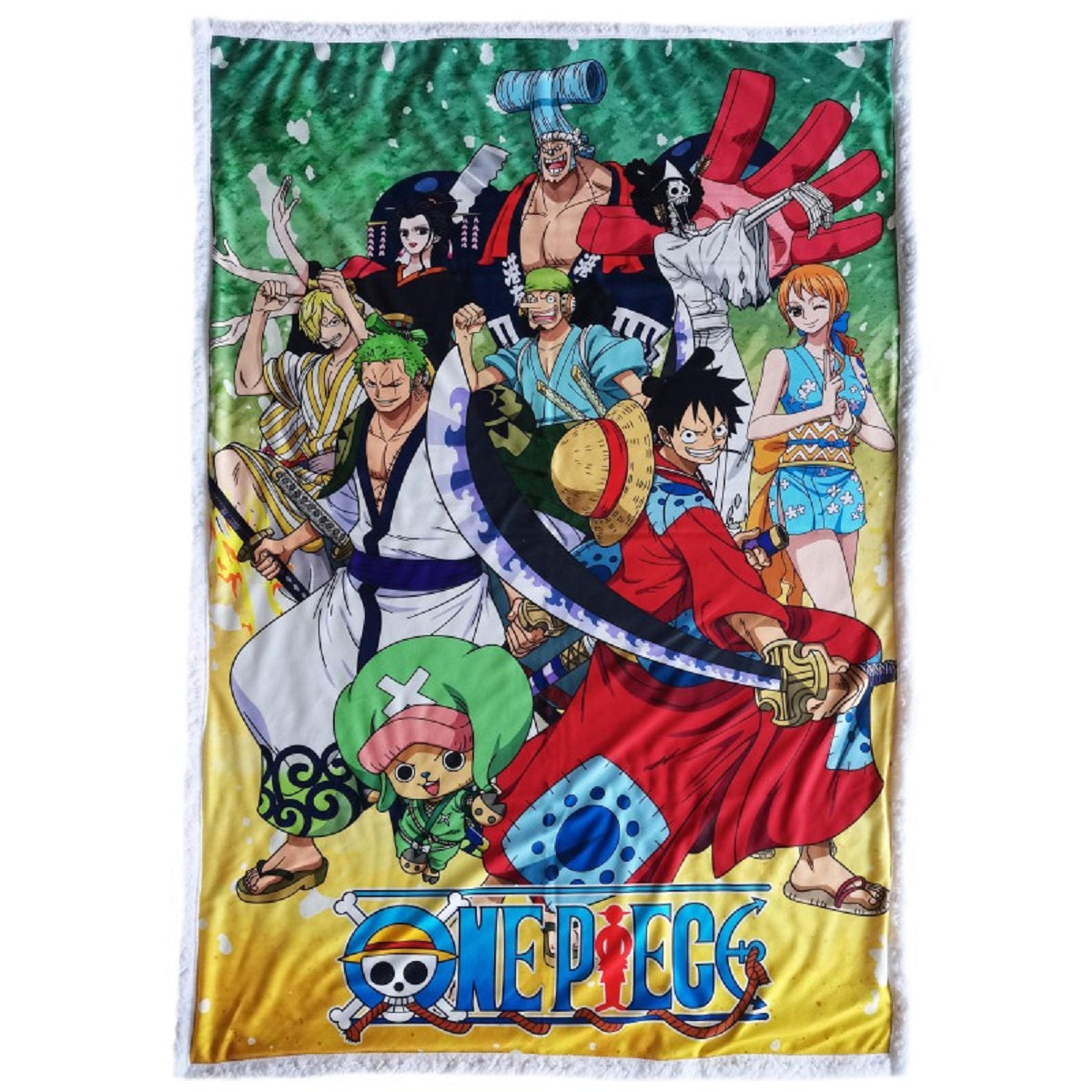 One Piece Sherpa Decke 100x150 cm Kuscheldecke weich Wohndecke