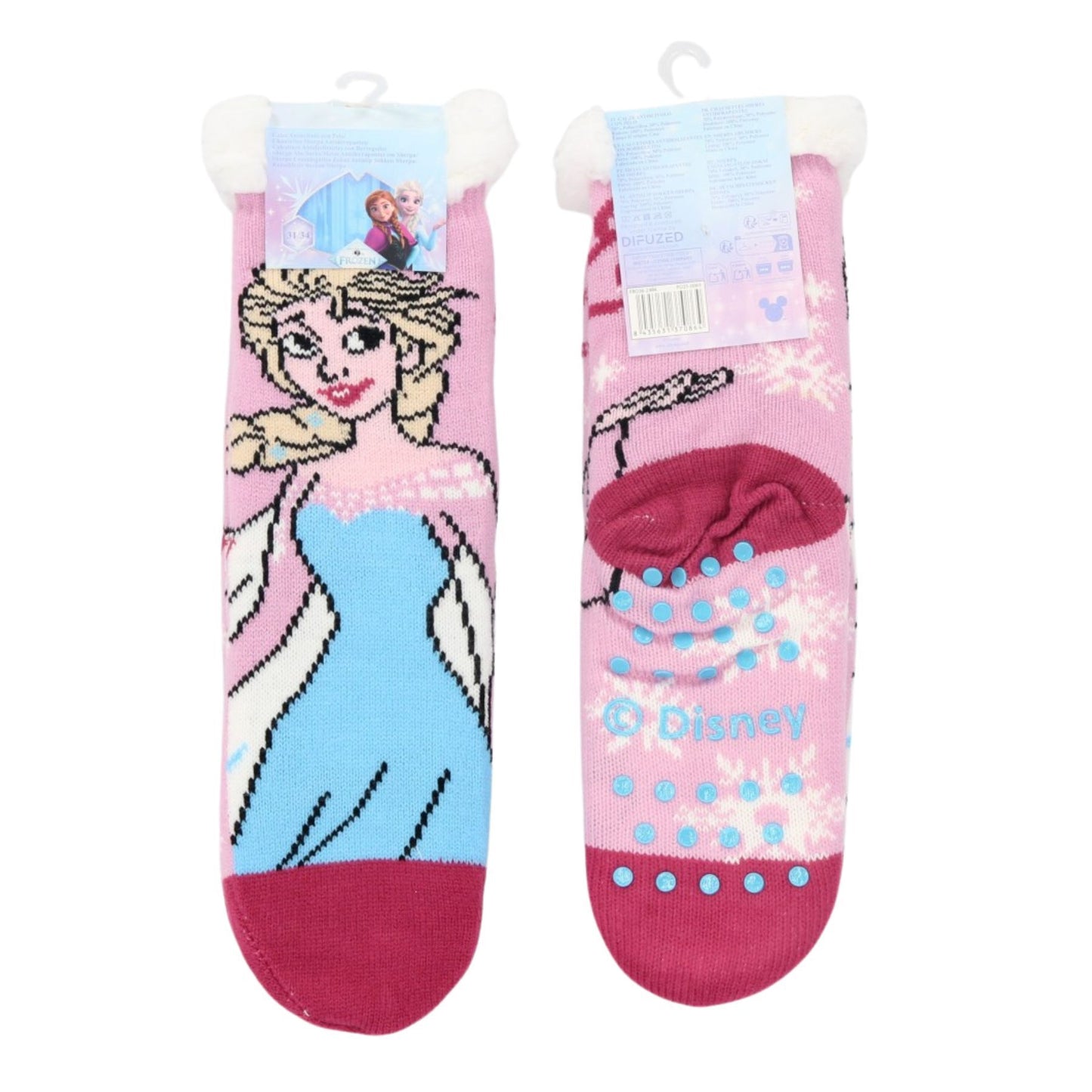 Disney Frozen 1-Paar Flauschige Sherpa Kinder Socken mit Anti Rutsch