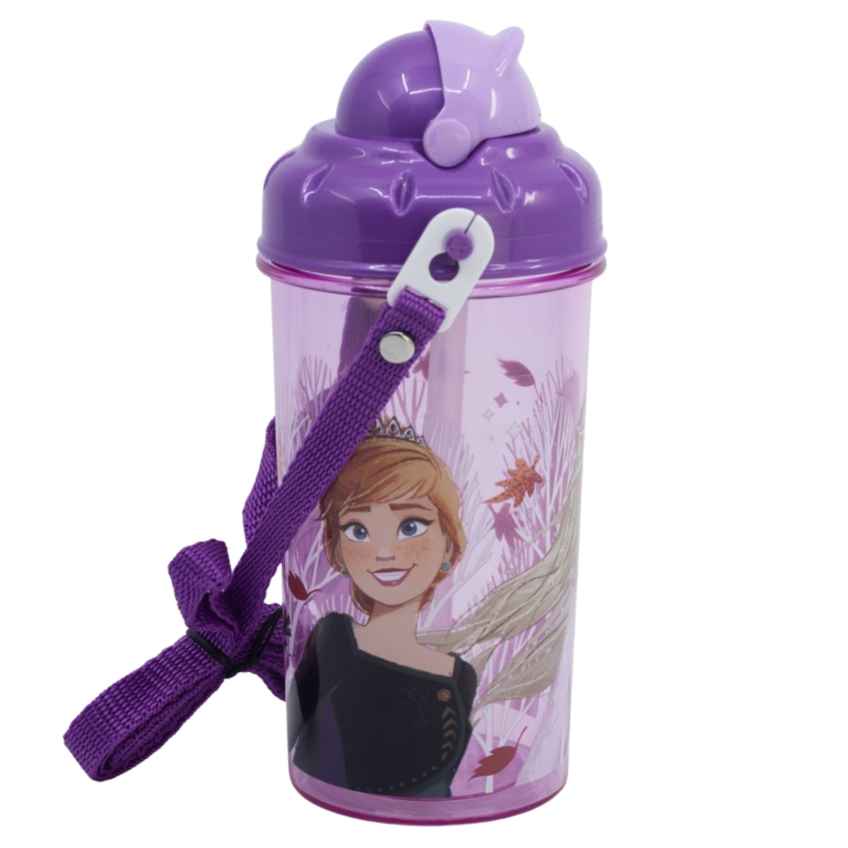 Disney Frozen Kinder Trinkflasche 465 ml mit Strohhalm und Tragegurt
