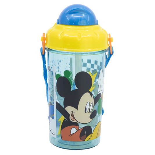 Disney Mickey Kinder Trinkflasche 465 ml mit Strohhalm und Tragegurt