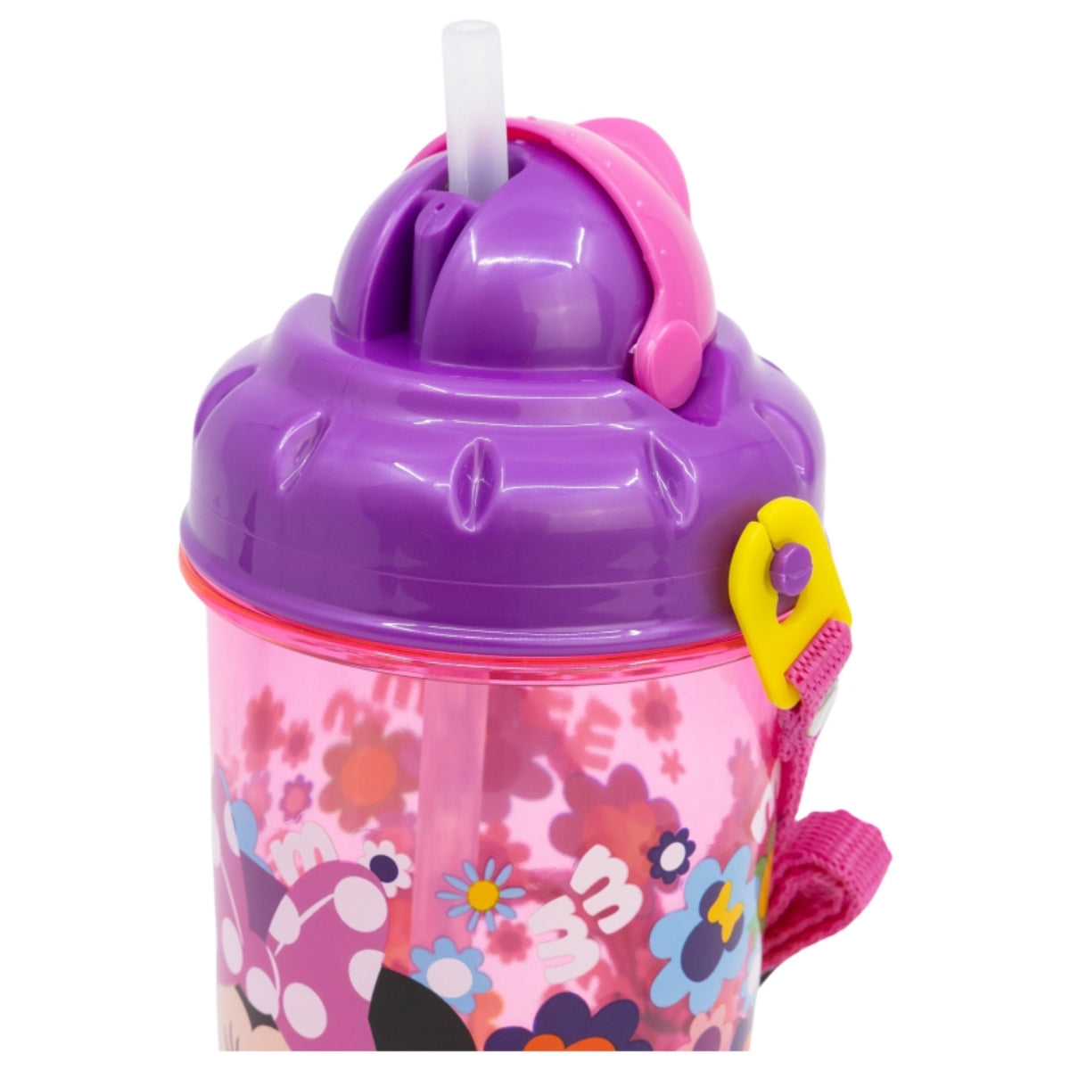 Disney Minnie Kinder Trinkflasche 465 ml mit Strohhalm und Tragegurt