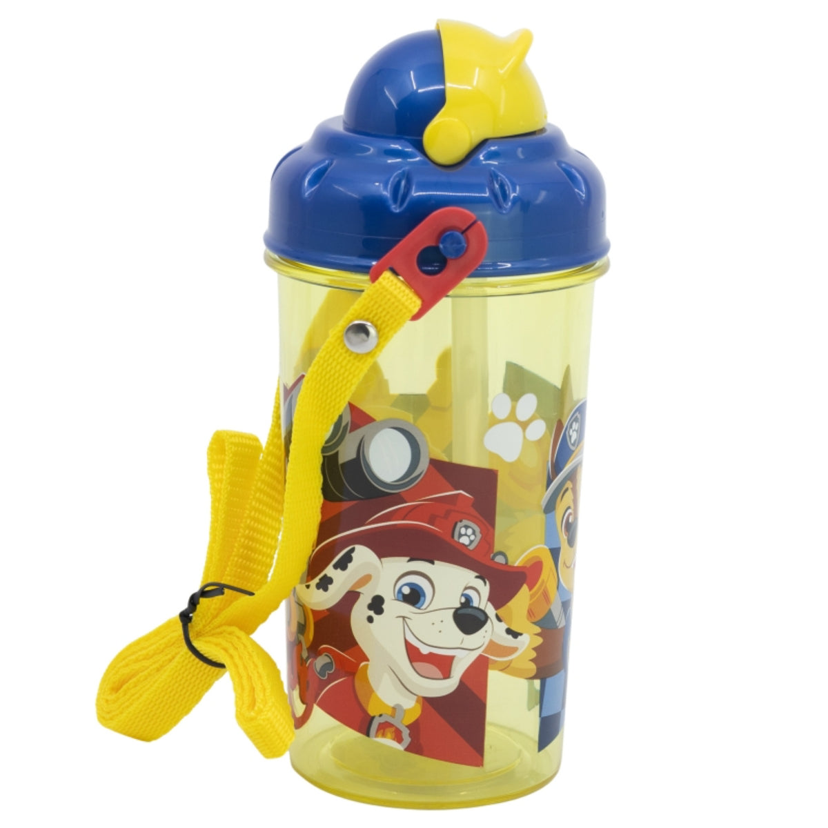 Paw Patrol Kinder Trinkflasche 465 ml mit Strohhalm und Tragegurt