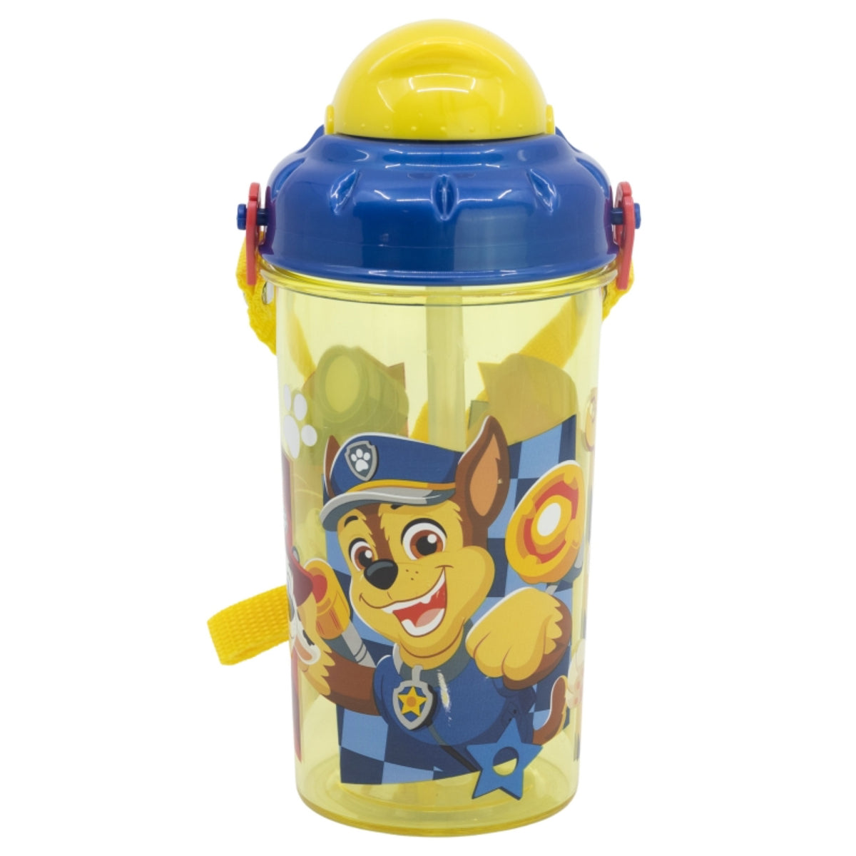 Paw Patrol Kinder Trinkflasche 465 ml mit Strohhalm und Tragegurt