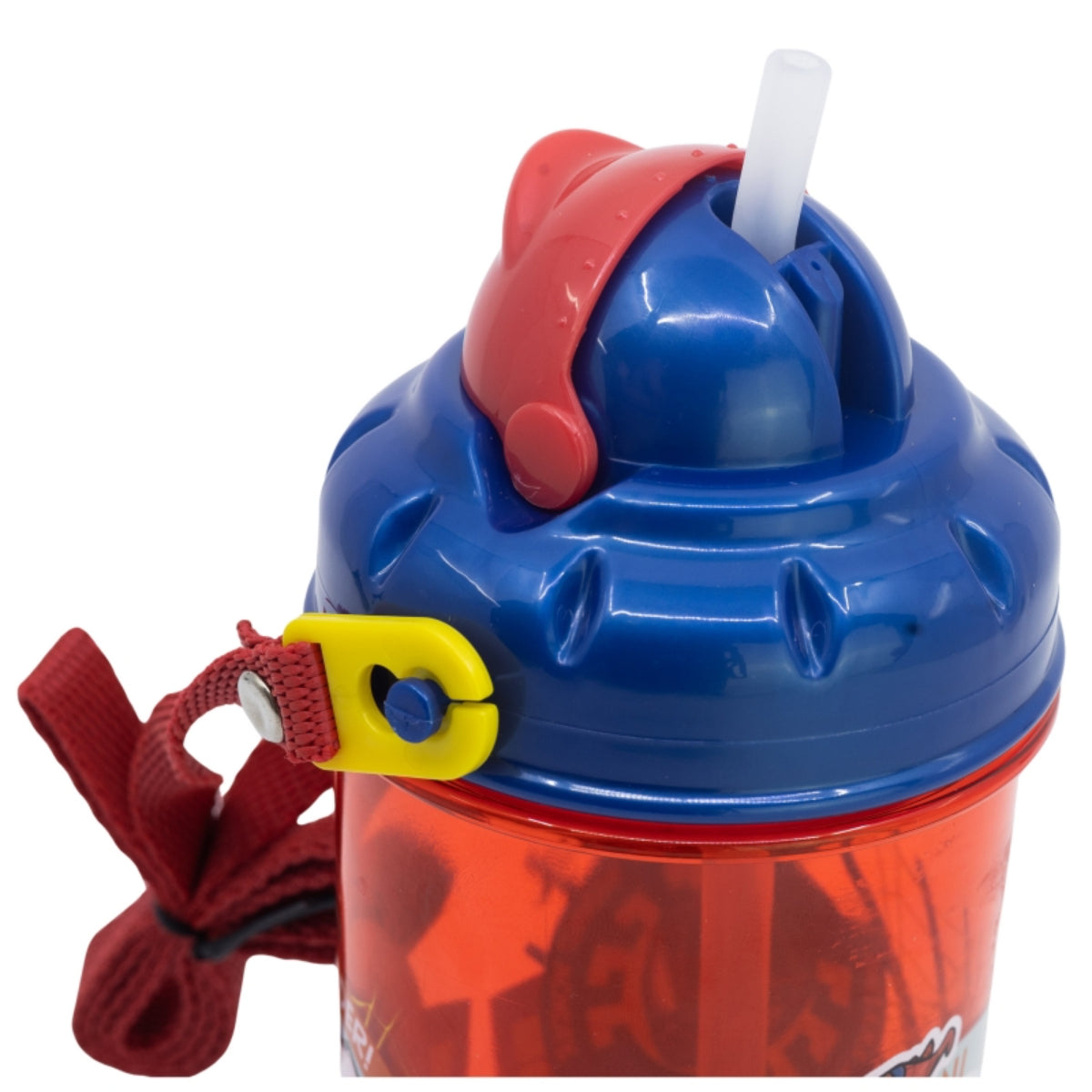 Spiderman Kinder Trinkflasche 465 ml mit Strohhalm und Tragegurt