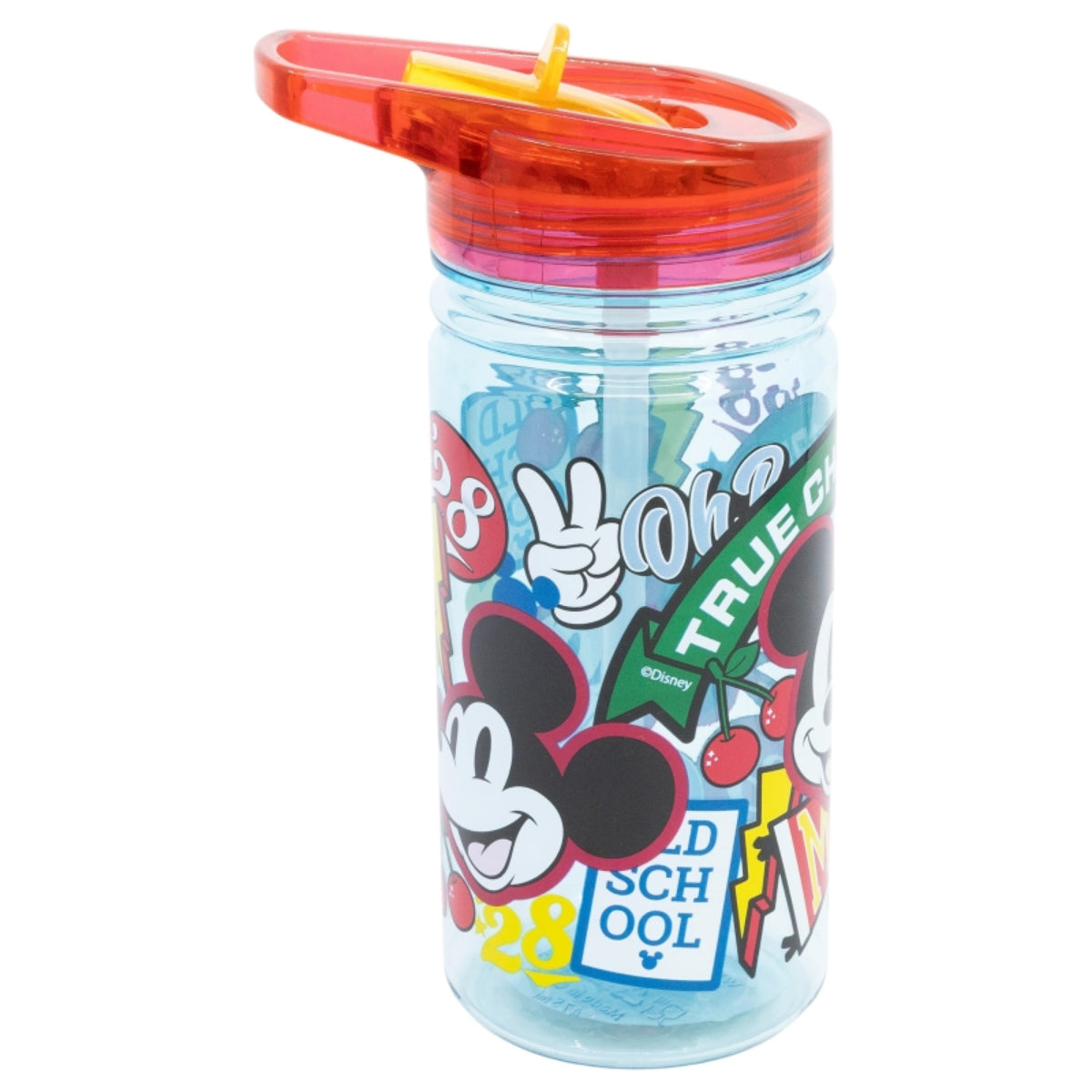 Disney Mickey Trinkflasche 475 ml Kinderflasche mit Klappdeckel & Griff