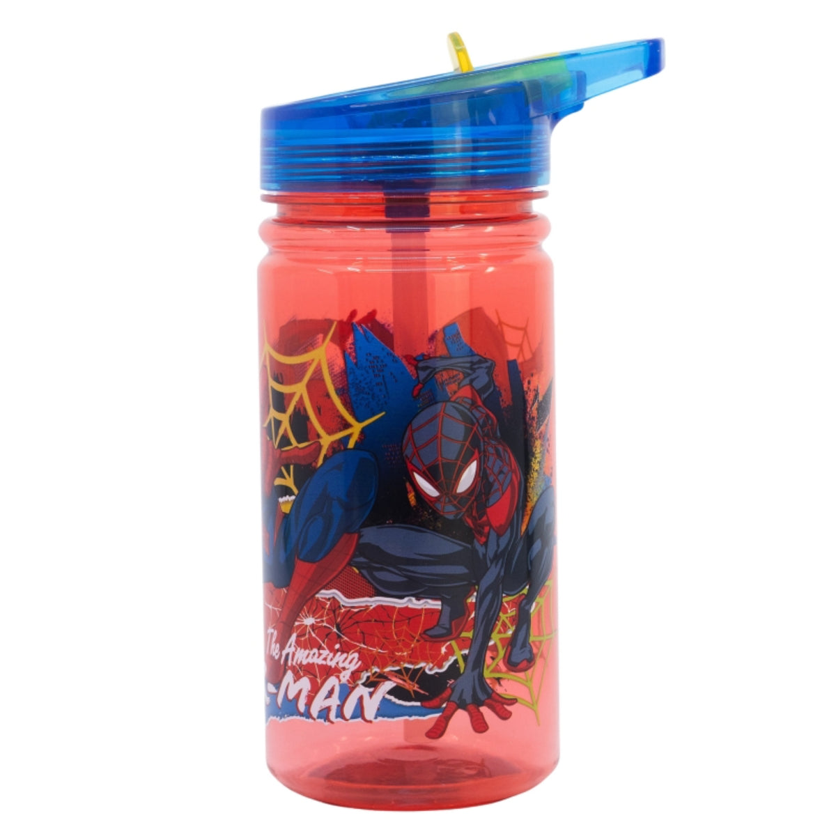 Spiderman Trinkflasche 475 ml Kinderflasche mit Klappdeckel & Griff