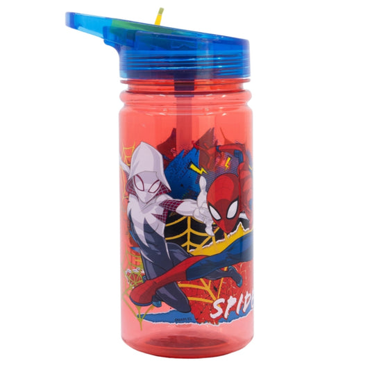 Spiderman Trinkflasche 475 ml Kinderflasche mit Klappdeckel & Griff