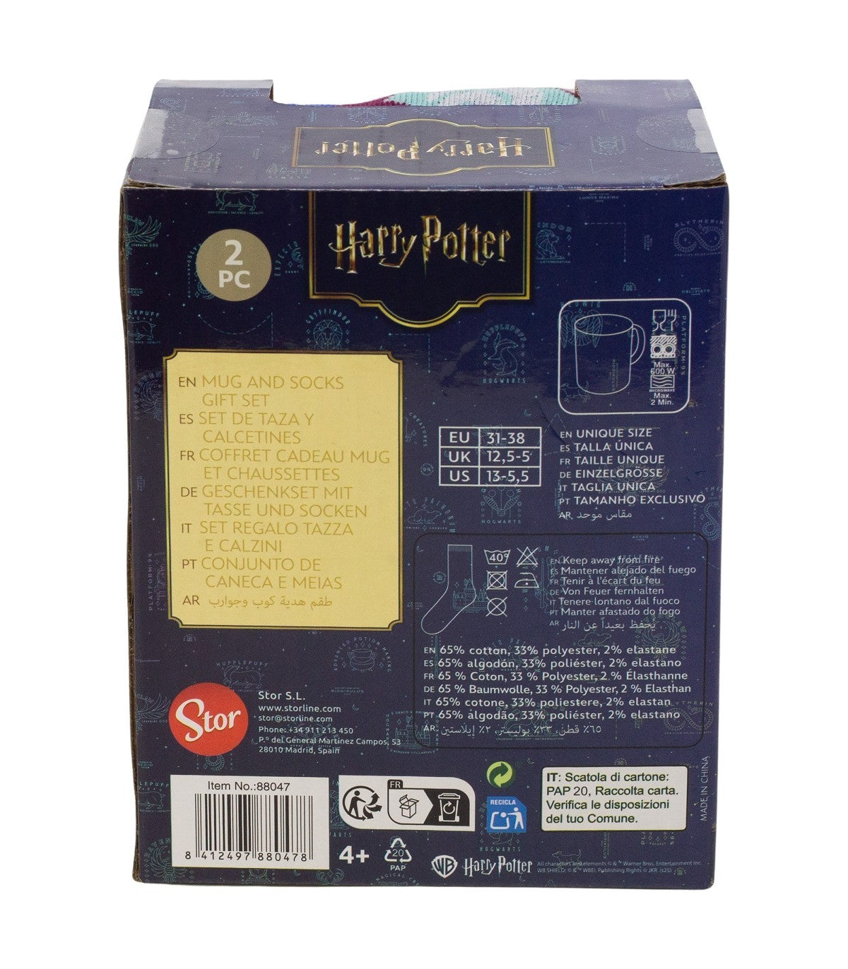 Harry Potter Chibi Geschenkset mit Keramiktasse und Socken Größe 31 bis 38