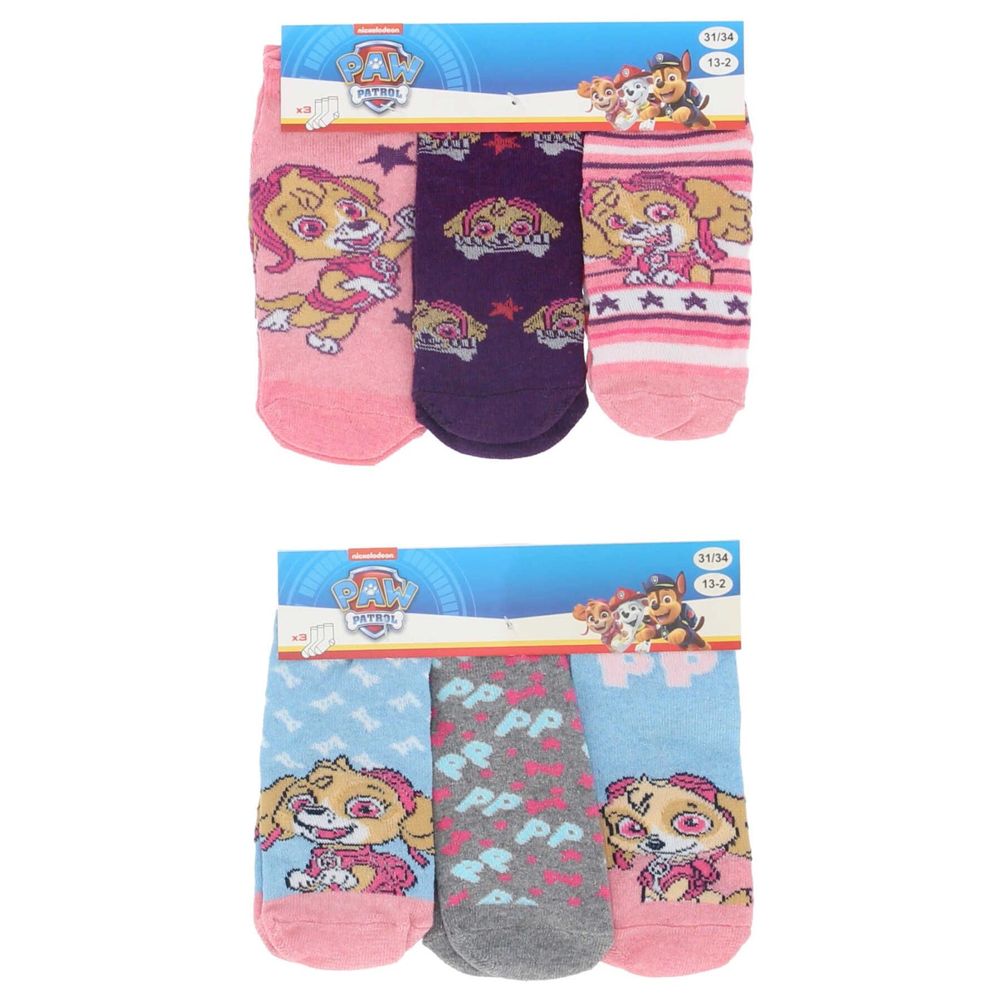 Paw Patrol Socken Set – 3 Paar Sneaker Strümpfe für Mädchen