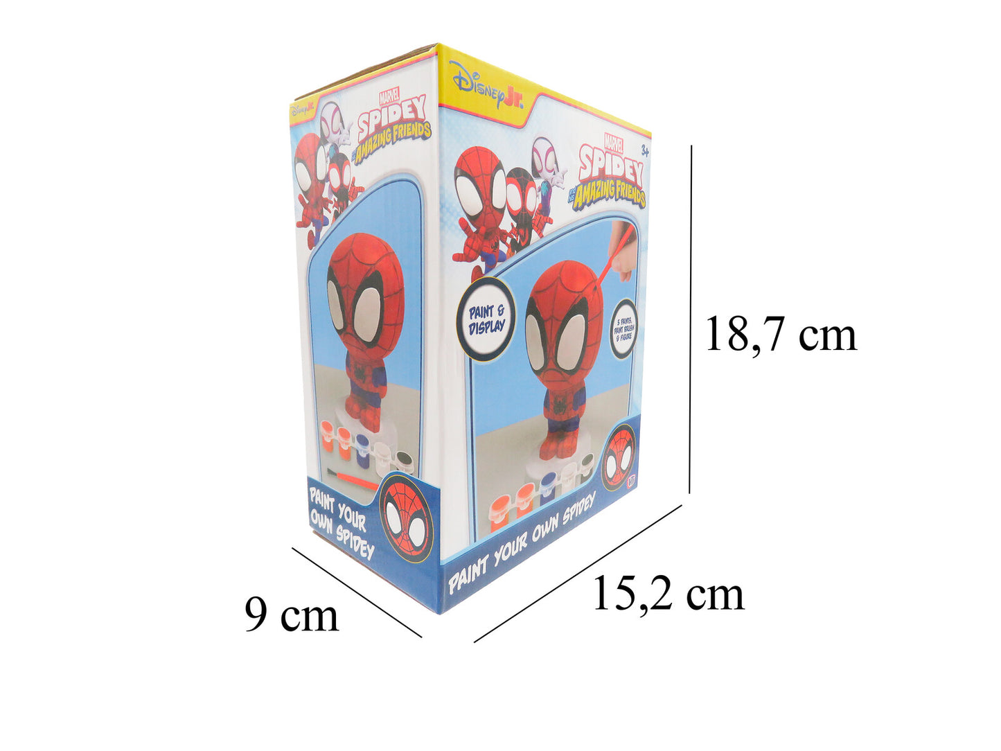 Spidey Gipsfigur zum Bemalen Kinder Bastelset mit 5 Farben und Pinsel