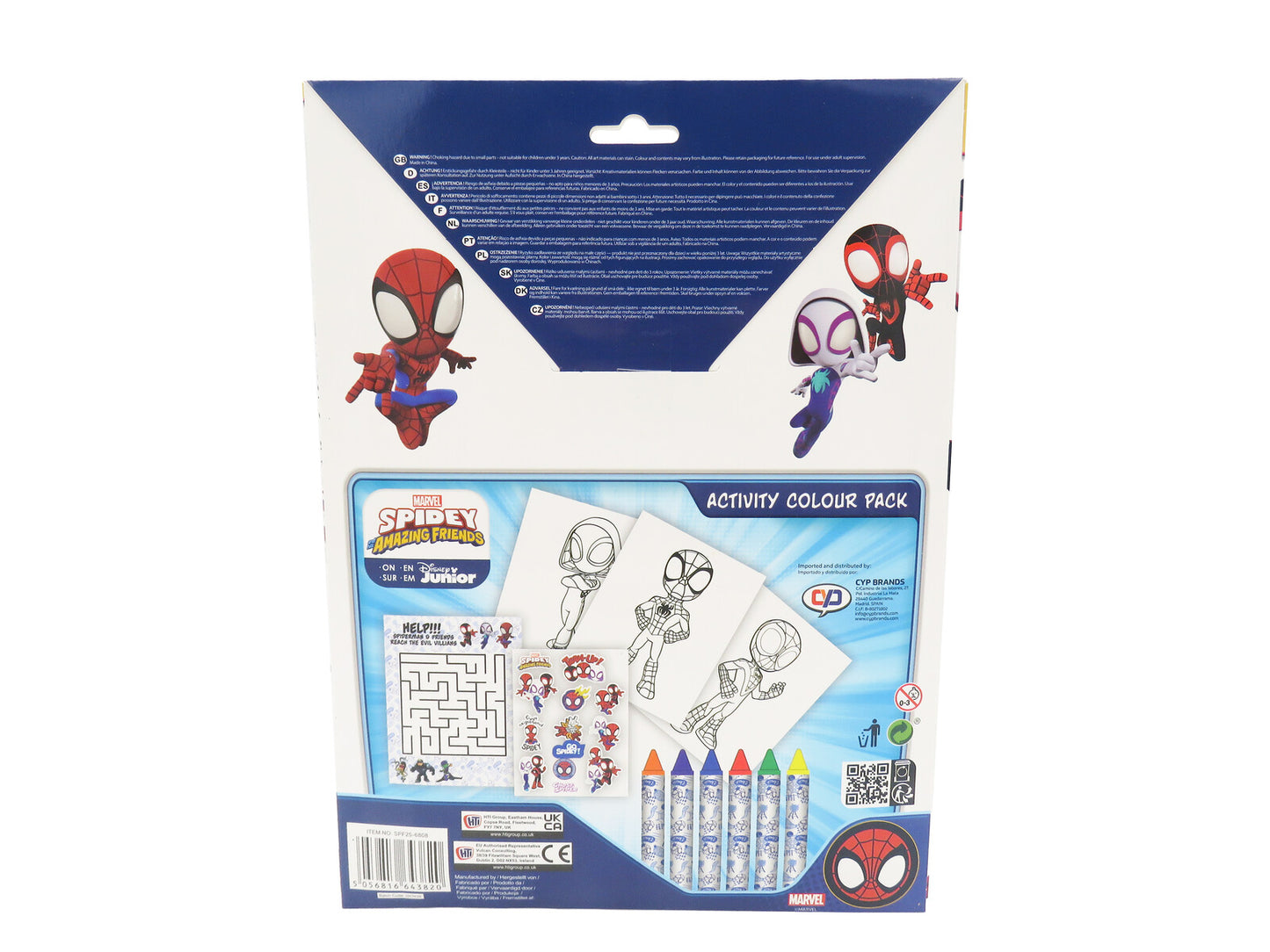Spiderman Mal Aktivitätspaket Kinder mit 12 Malblättern 6 Buntstiften und Stickern