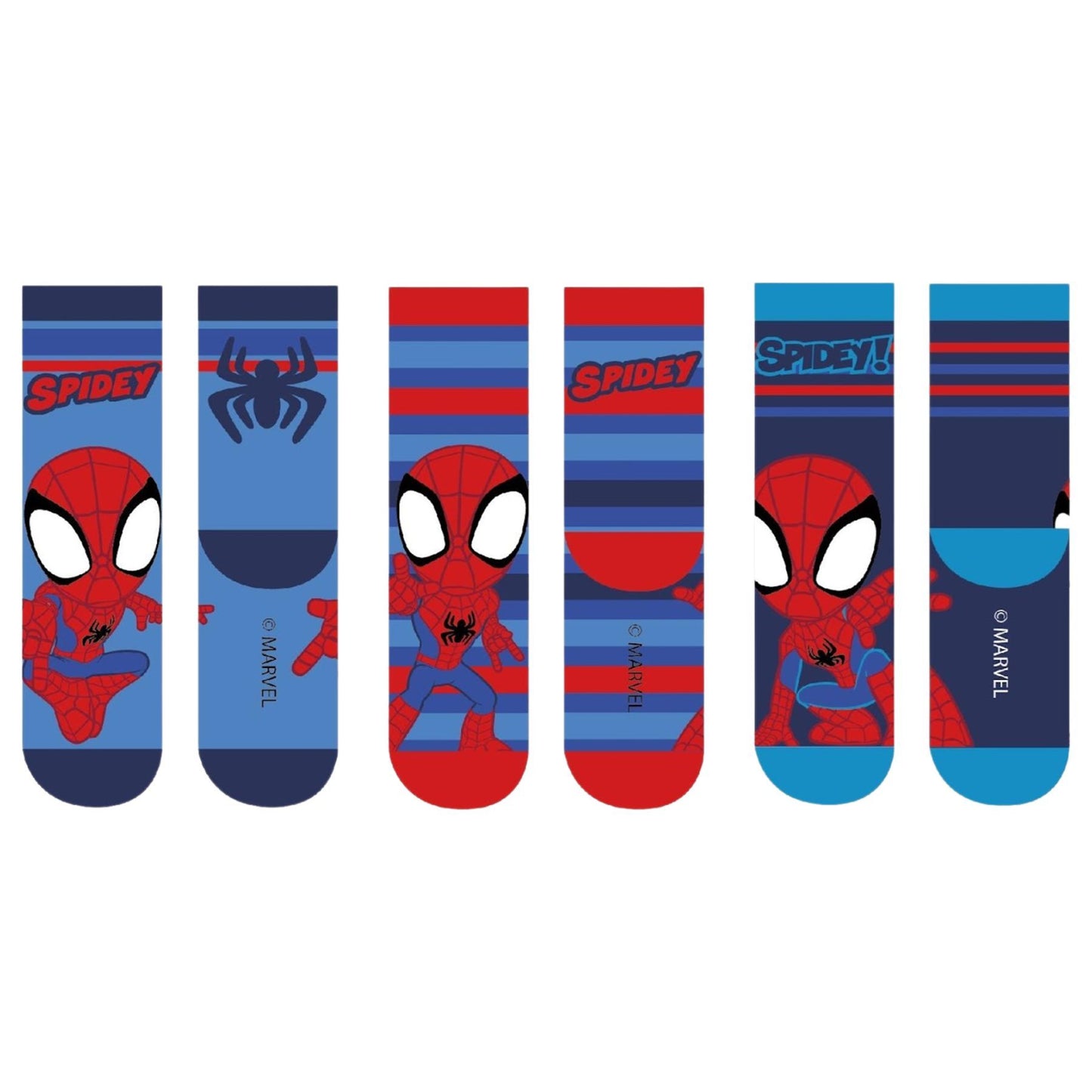 Marvel Spiderman 3er-Pack Socken Jungen elastisch & komfortabel
