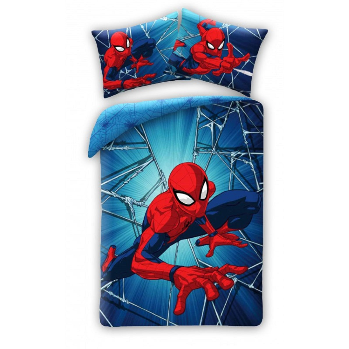 Spiderman Bettwäsche Set aus Baumwolle Bettdeckenbezug 140 × 200 cm mit 50 × 70 cm Kissenbezug