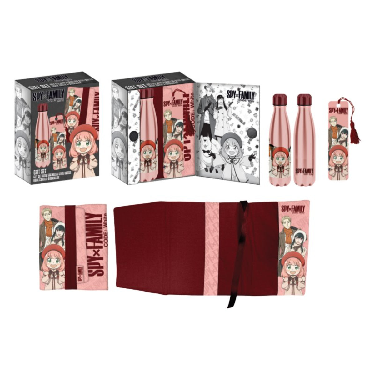 Spy x Family Geschenkset Thermosflasche mit Manga Schutzhülle und Lesezeichen