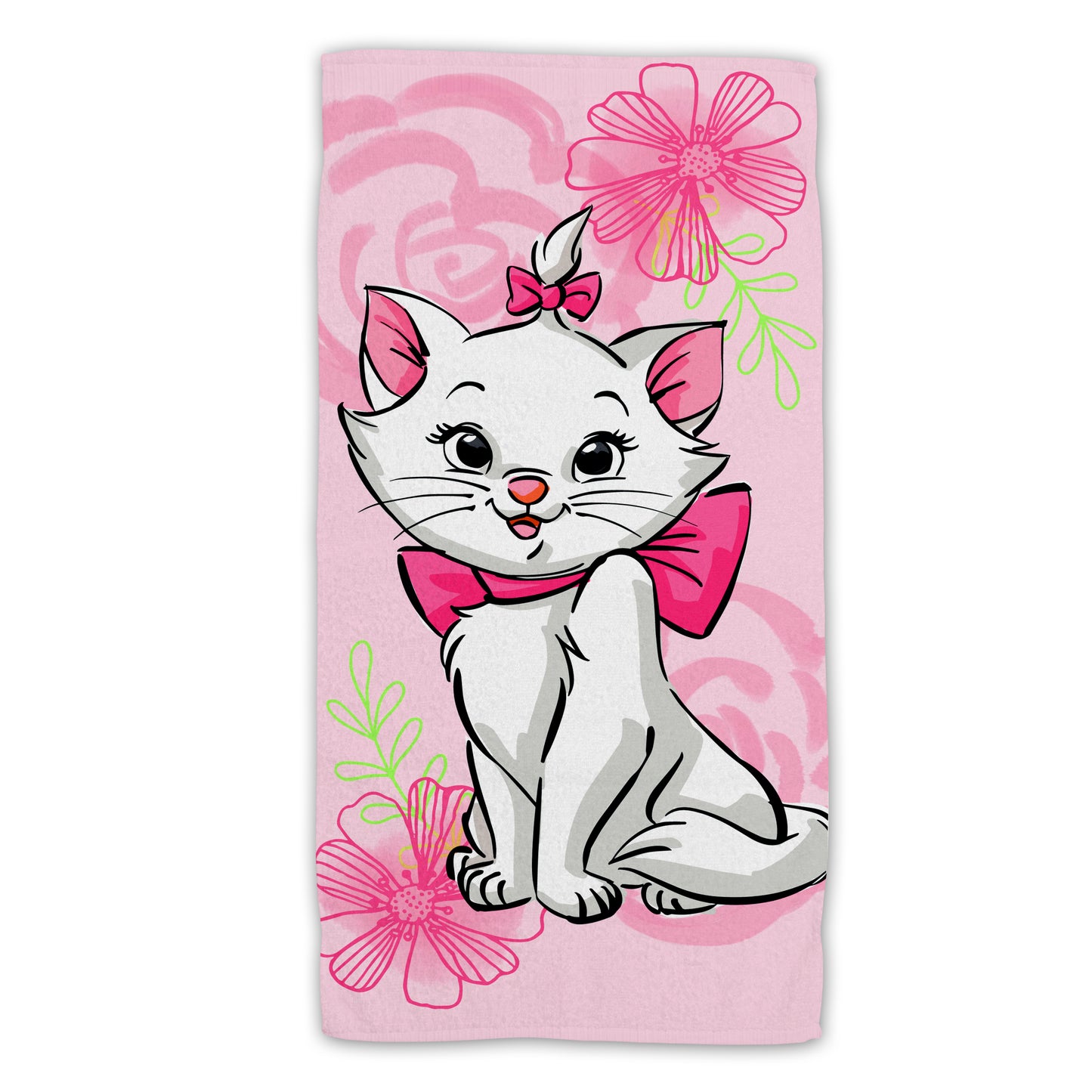 Disney Marie Cat Baumwolle Strandtuch Frottee Badetuch mit Premium Druck, 70x140 cm