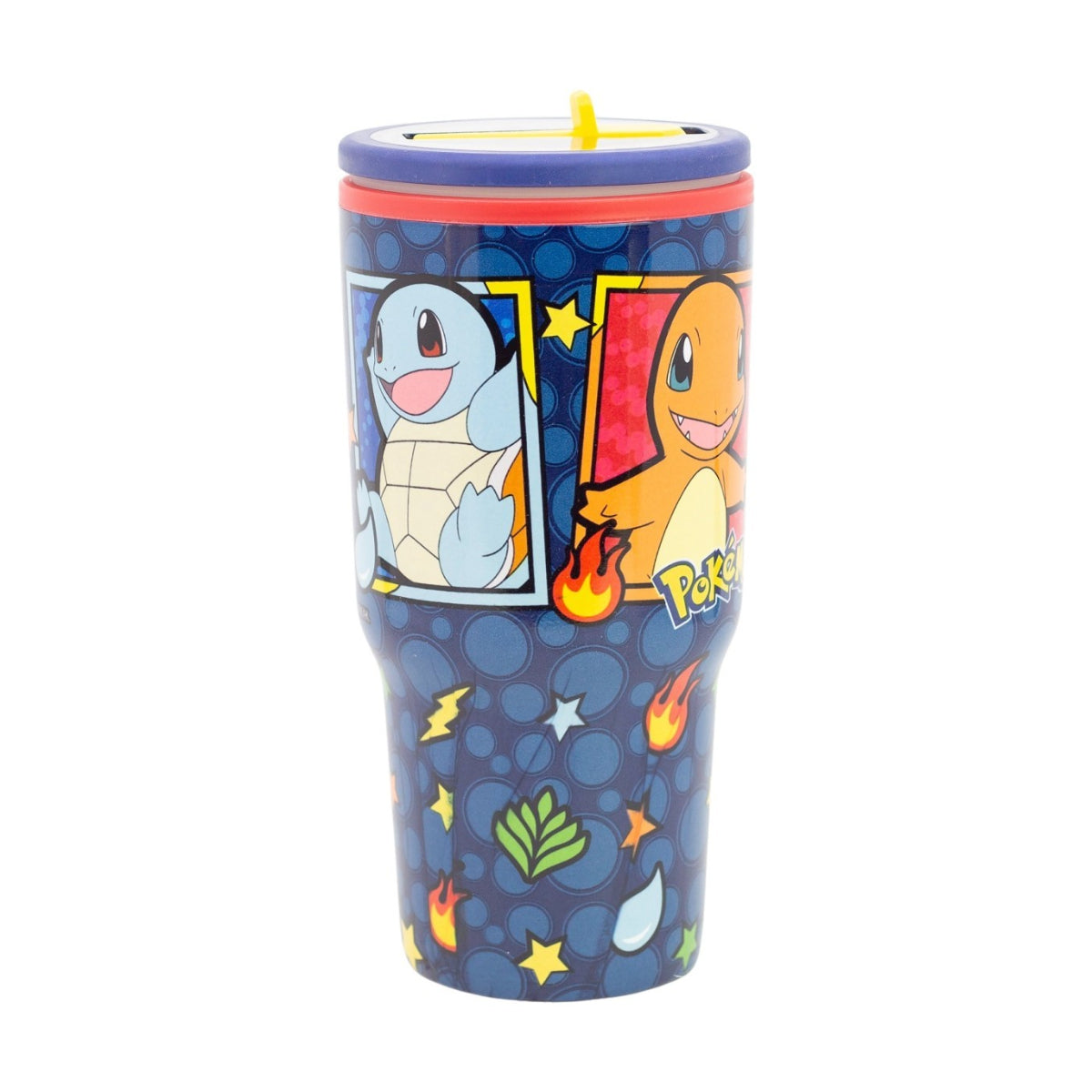 Pokemon Thermobecher 640 ml Edelstahl doppelwandiger Trinkbecher mit Trinkhalm
