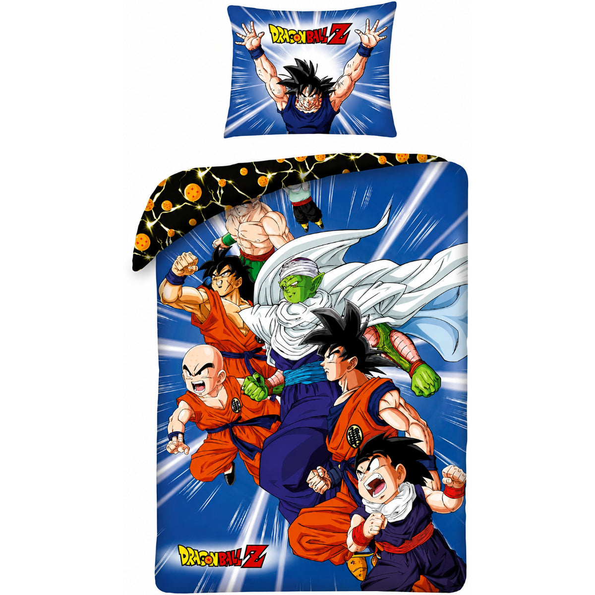 Dragonball Z Bettwäsche Set aus Baumwolle Bettdeckenbezug 140 × 200 cm mit 70 × 90 cm Kissenbezug