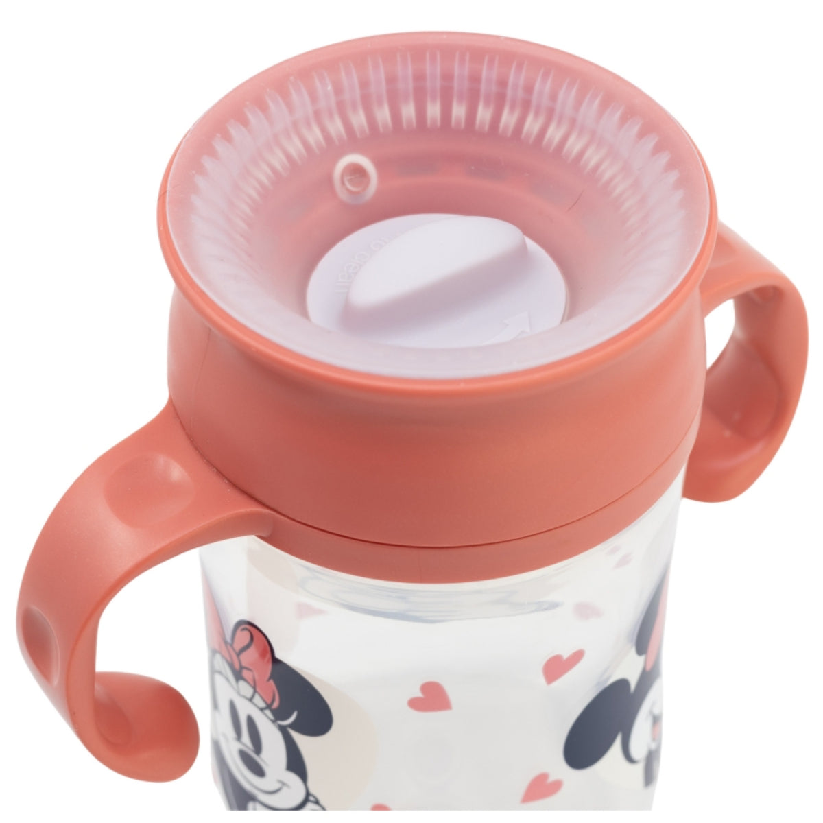 Disney Minnie Mouse Trinklernbecher 395 ml – 360° Becher mit Griffen und Deckel