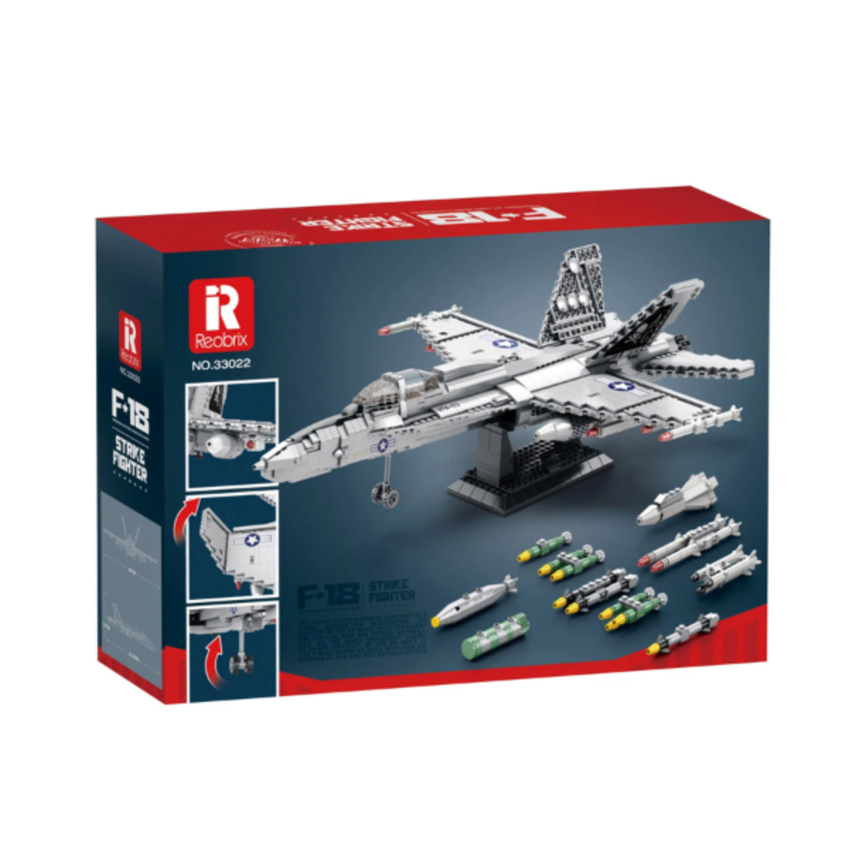 Reobrix 33022 Kampfjet Klemmbaustein Flugzeug 1387 Teile ab 14