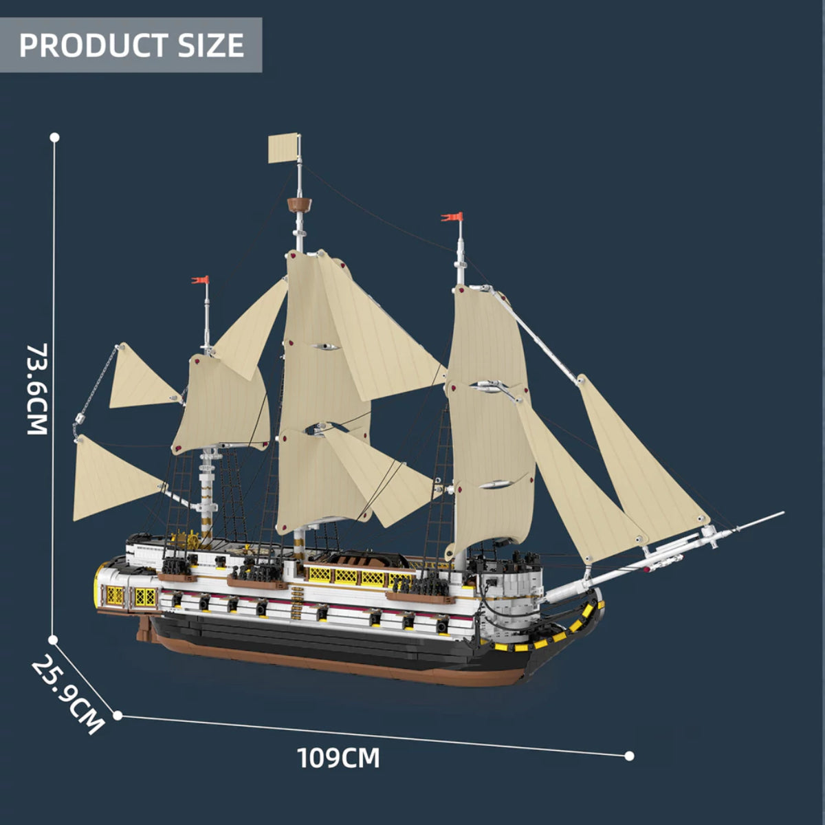 Reobrix 66048 Segelschiff Klemmbaustein 3555 Teile 109 cm ab 14