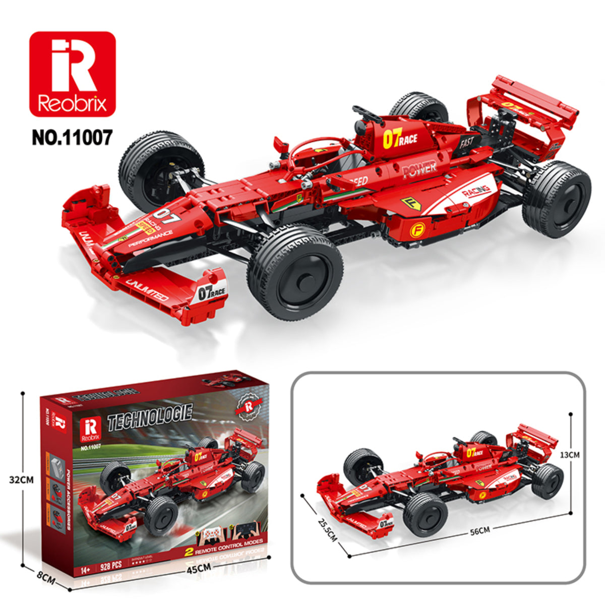Reobrix 11007 Rennwagen 2 Remote Control Modes 928 Teile ab 14
