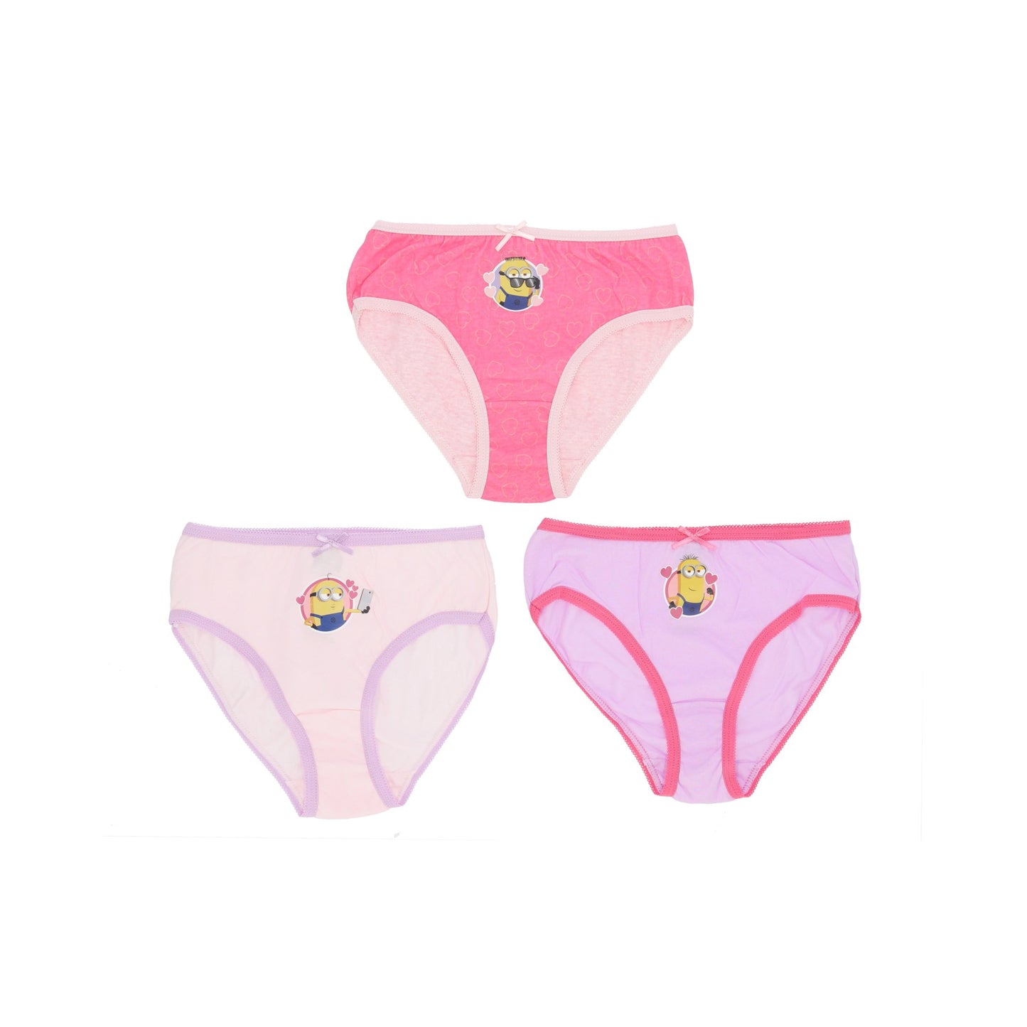 Minions Mädchen Slips 3er Set Baumwolle Kinder Unterwäsche Alltag