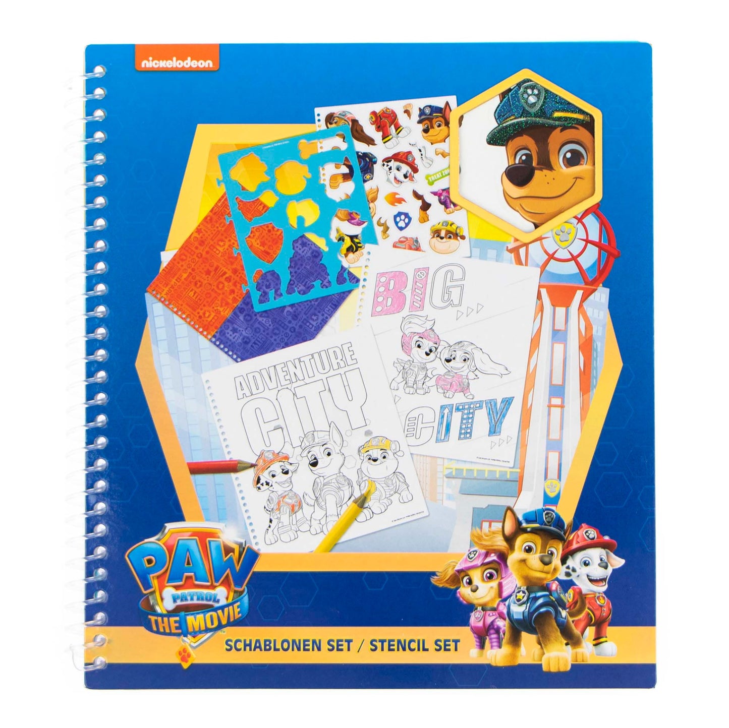 Paw Patrol Schablonenblock Kinder Kreativset Malblock Bastelset mehrfarbig