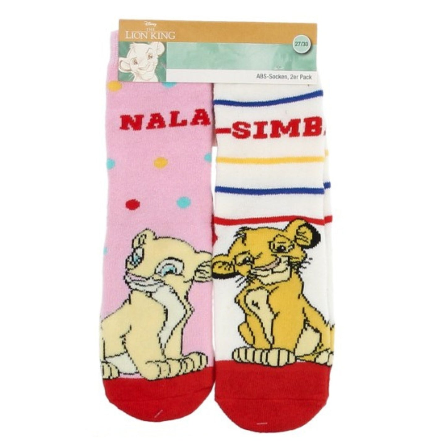 Lion King 2er Pack Socken Anti Rutsch rosa aus Baumwolle für Kinder